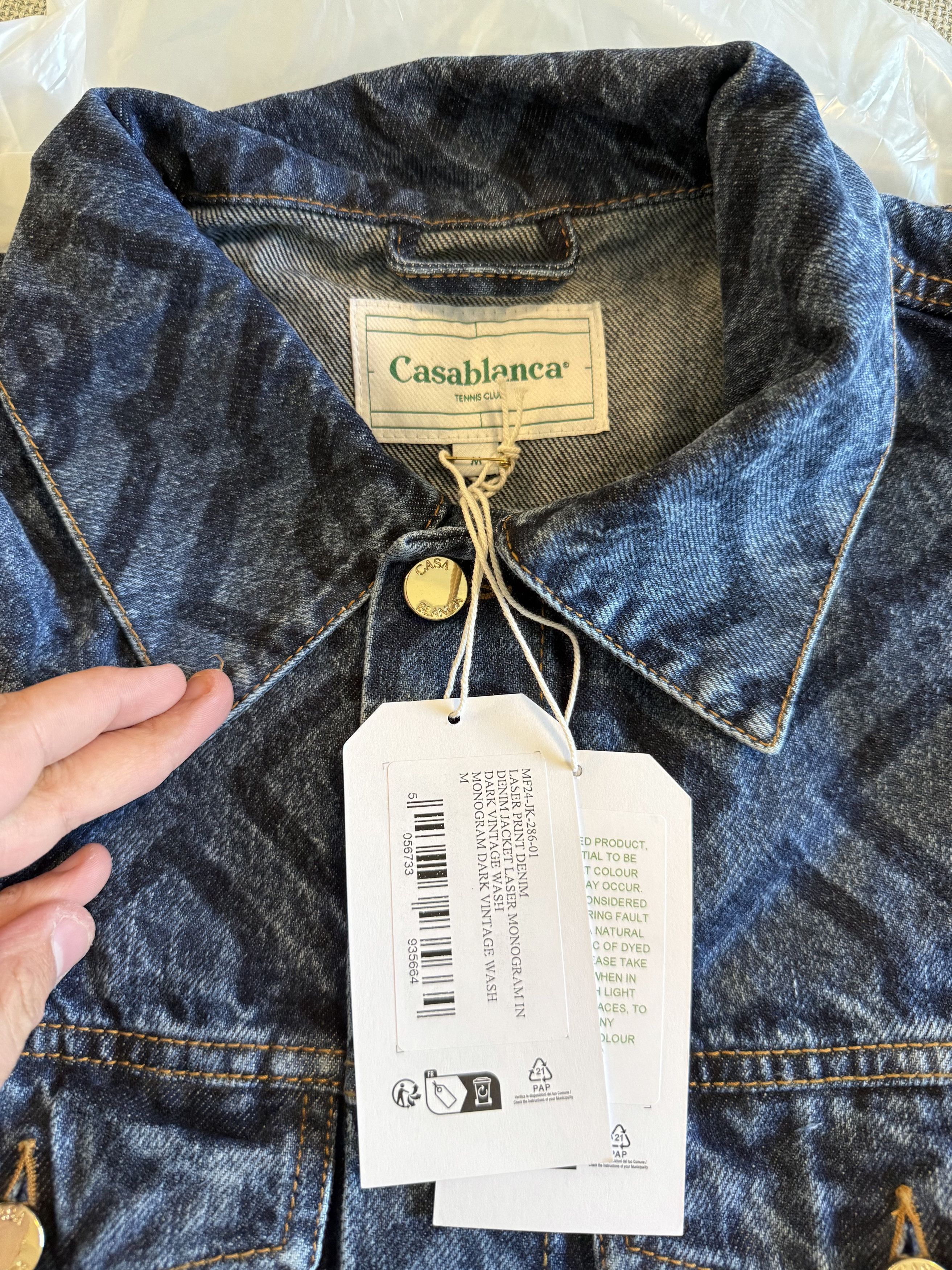 Casablanca *MSG TO OFFER* Casablanca Denim Jacket Laser Monogram Size US M / EU 48-50 / 2 - 3 Thumbnail