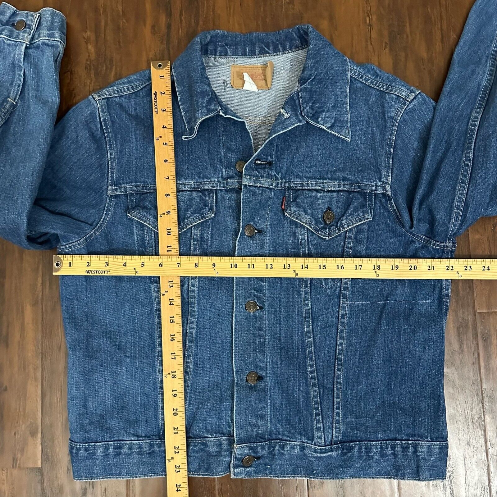 Levi's VINTAGE 80s LEVI'S Denim Trucker Jacket Blue Moto Rider Size US XL / EU 56 / 4 - 9 Thumbnail