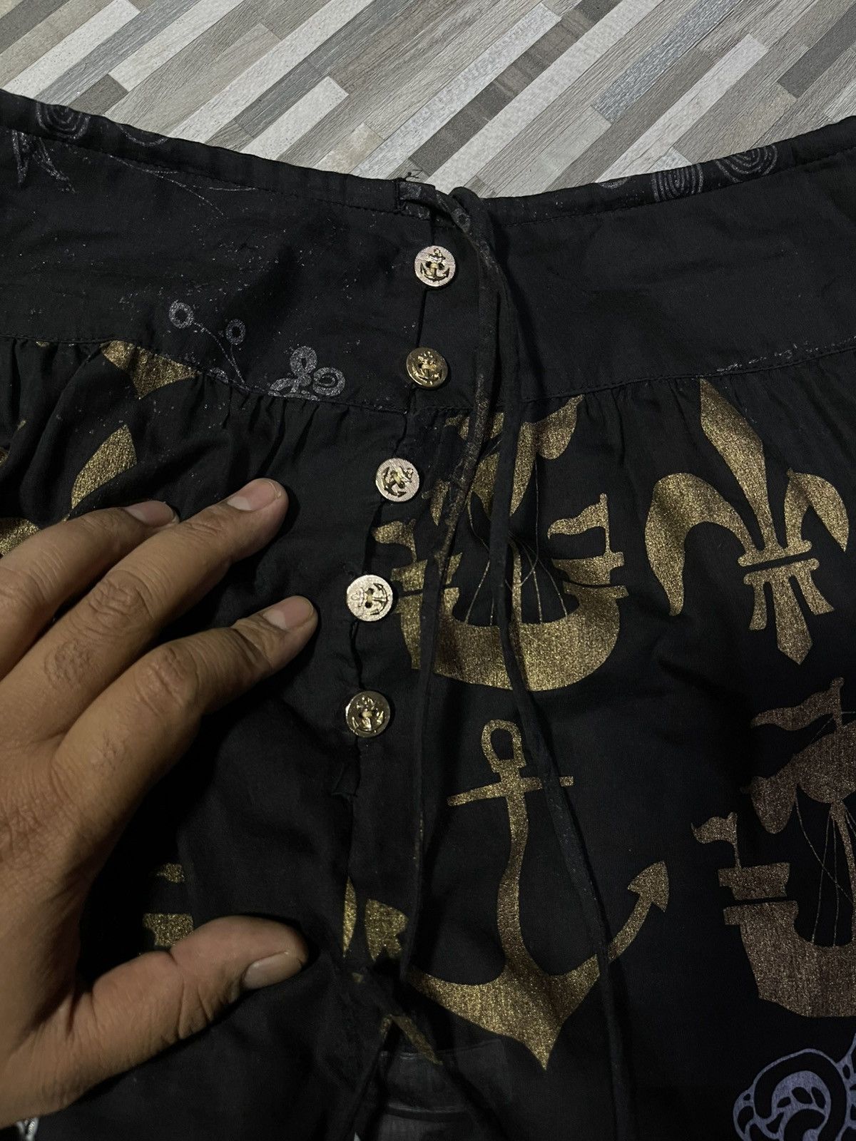 Issey Miyake × Tsumori Chisato Tsumori Chisato Black Anchor Print Asymmetrical Size 26" / US 2 / IT 38 - 3 Thumbnail