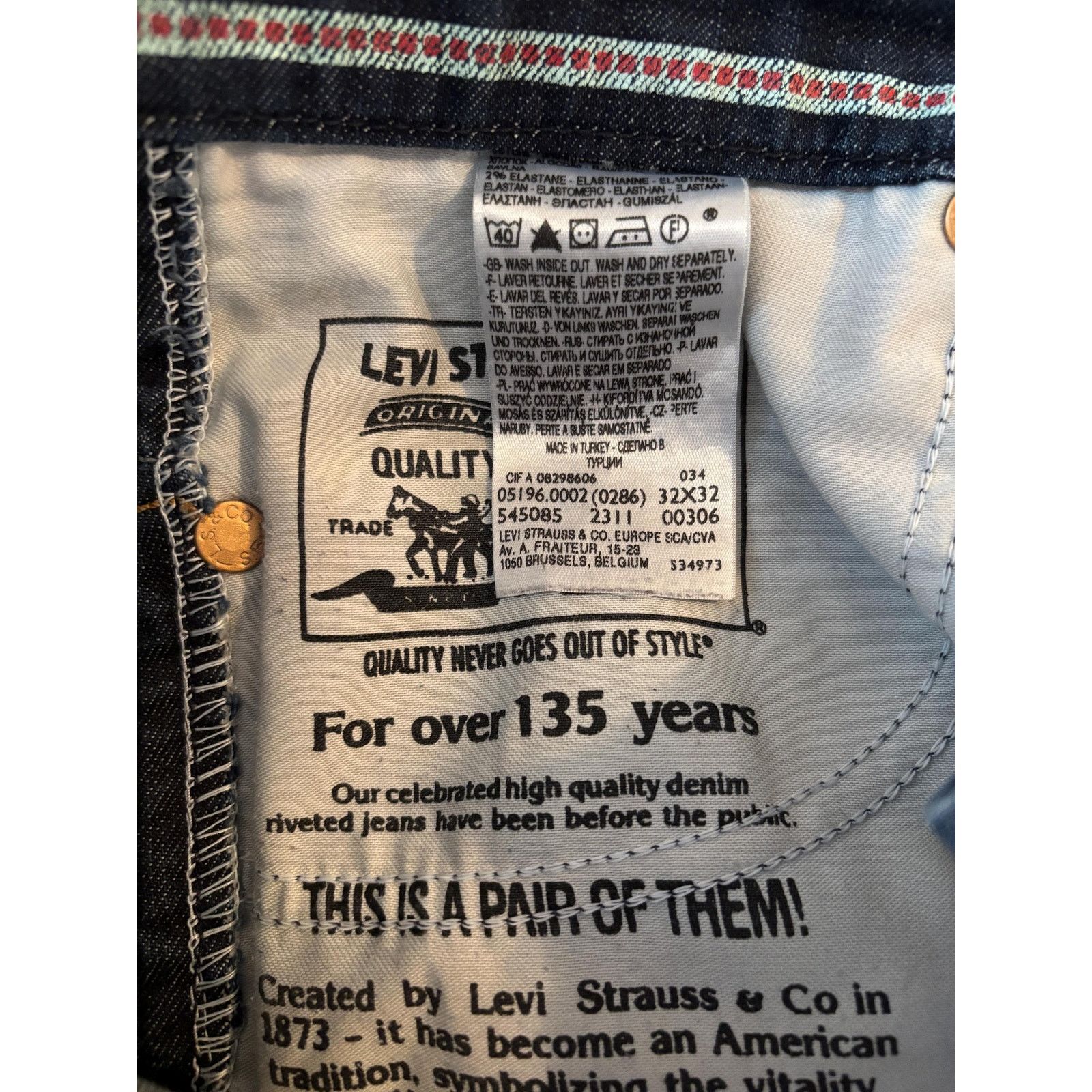 Levi's Levi's 519 Slim Fit Jeans W32L32 Selvedge Style Look Red Tab Size US 32 / EU 48 - 7 Thumbnail