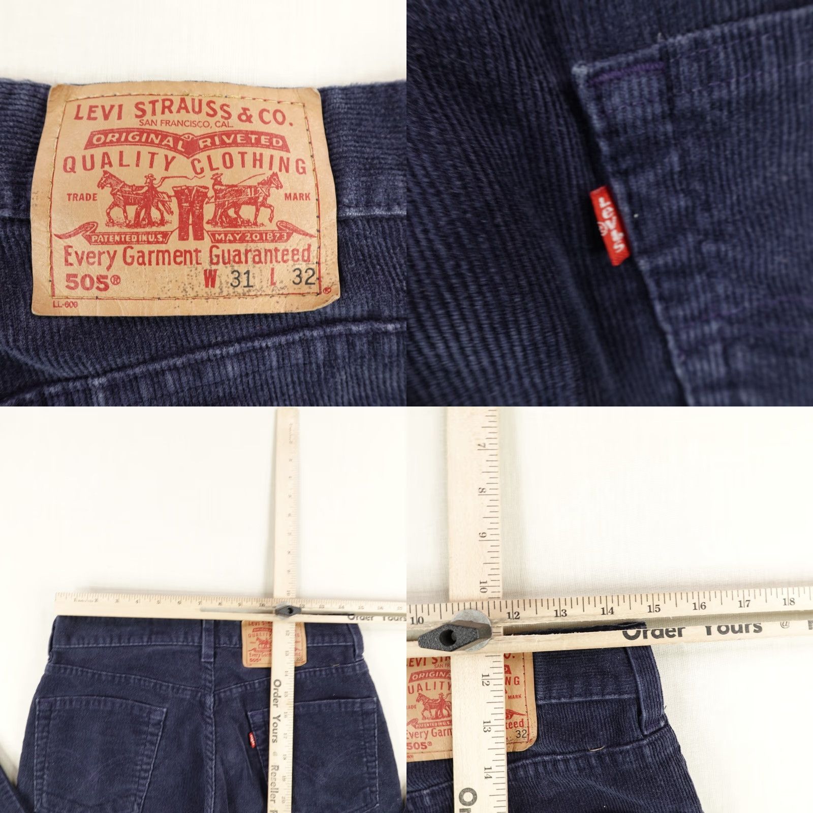 Levi's Vintage Levi's Pants Men 31x32 Blue 505 Corduroy Cords Relaxed Fit Straight Y2K Size US 30 / EU 46 - 8 Thumbnail