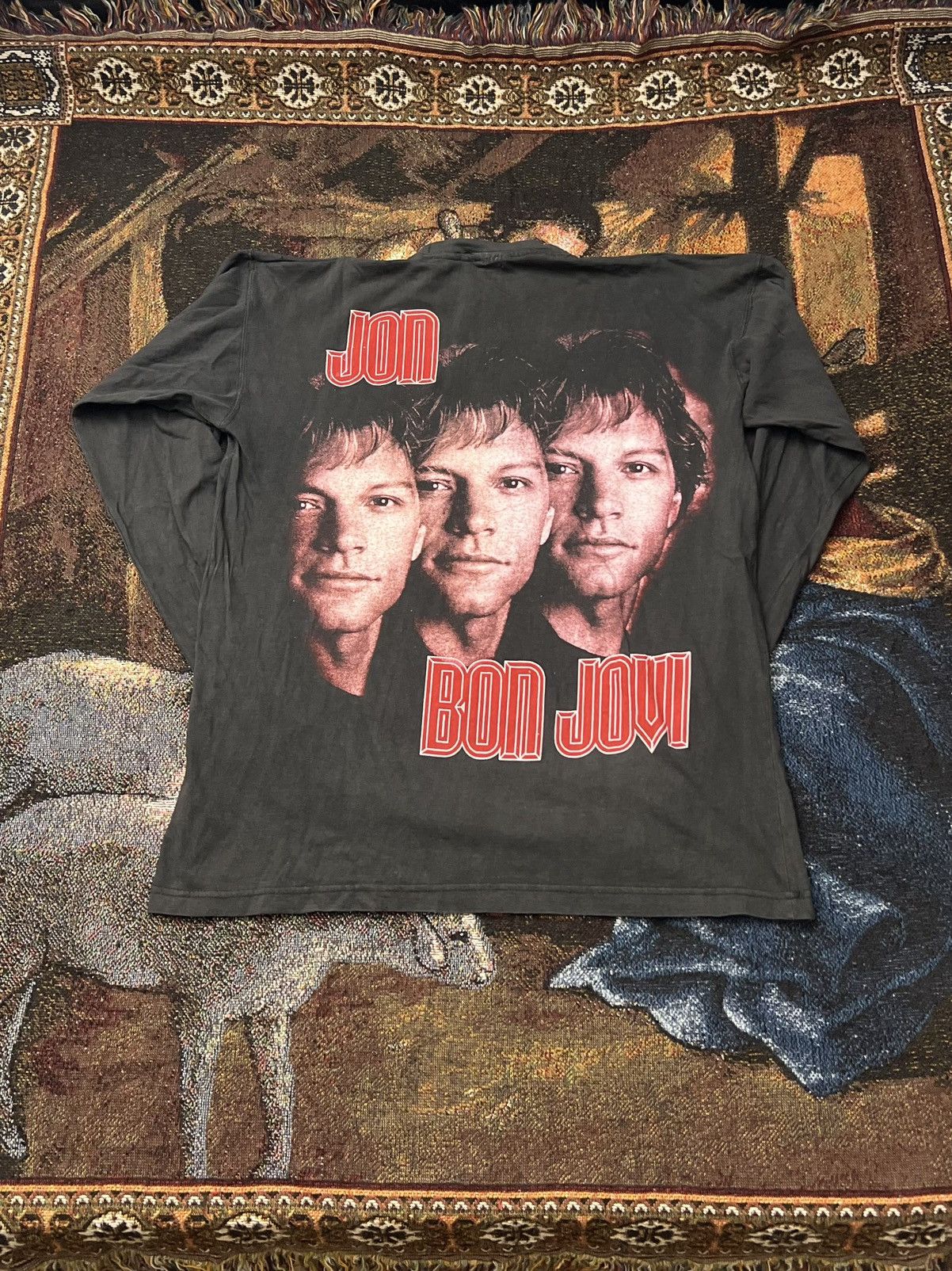 Band Tees Vintage Bon Jovi Parking Lot Bootleg LS Size US L / EU 52-54 / 3 - 4 Thumbnail