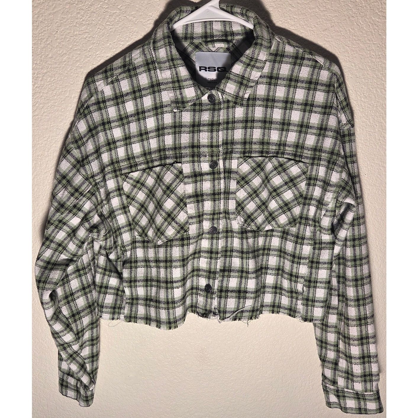 Rsq Women's RSQ Cropped Button Up Plaid Shirt - Medium Size M / US 6-8 / IT 42-44 - 1 Thumbnail