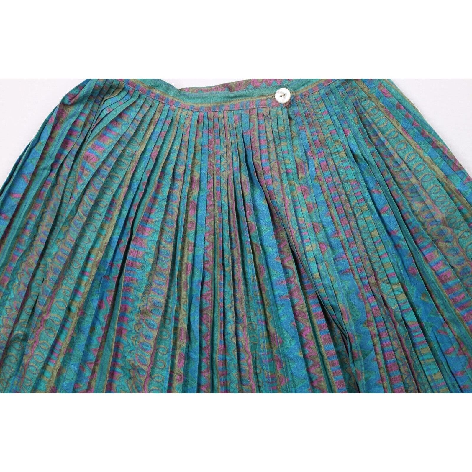 Vintage Vintage 60s 70s Streetwear Rainbow Abstract Pleated Skirt Size 26" / US 2 / IT 38 - 8 Thumbnail