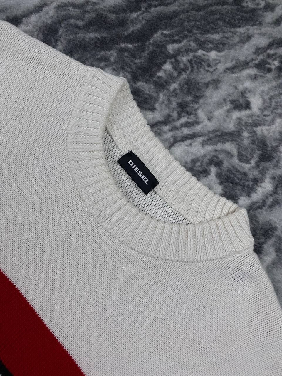 Diesel Diesel Knit Sweater Big Logo Men Size L White Size US L / EU 52-54 / 3 - 4 Thumbnail