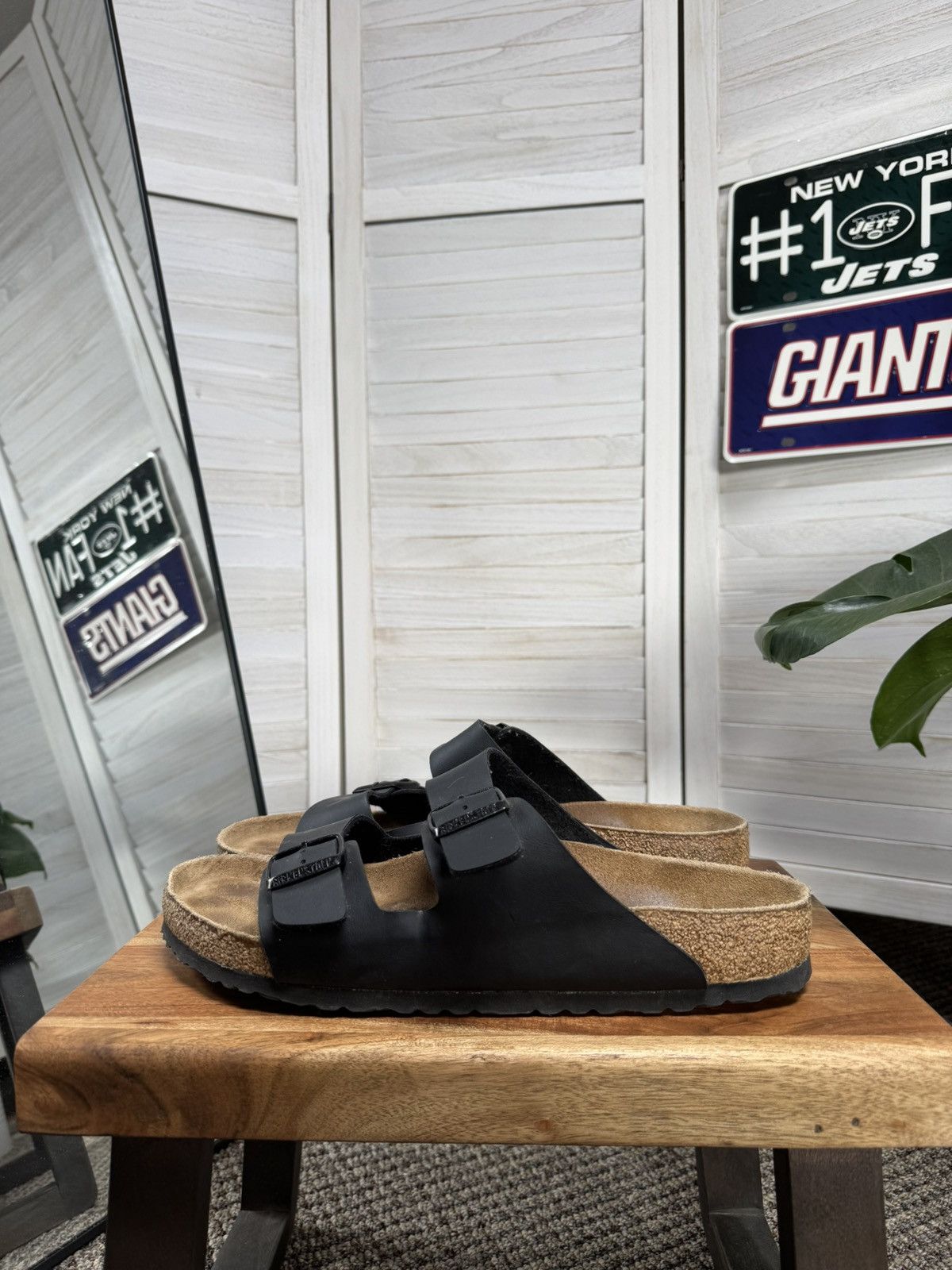 Birkenstock Men’s Leather Sandals Birkenstock Arizona Black Size:12 Size US 12 / EU 45 - 4 Thumbnail