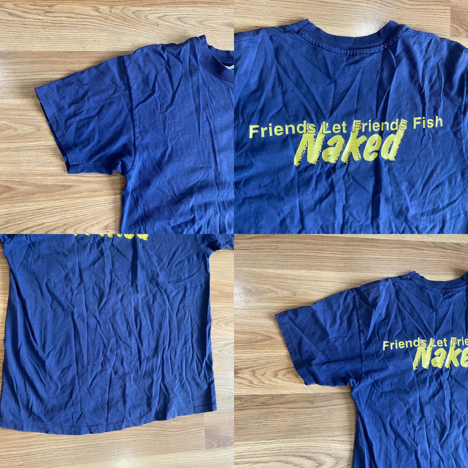 Hanes VINTAGE Hanes Beefy T-Shirt Men L Navy Blue Fish With an Attitude 90s Crew Neck Short Sleeve Cotton Regular Men’s L Size US L / EU 52-54 / 3 - 8 Thumbnail