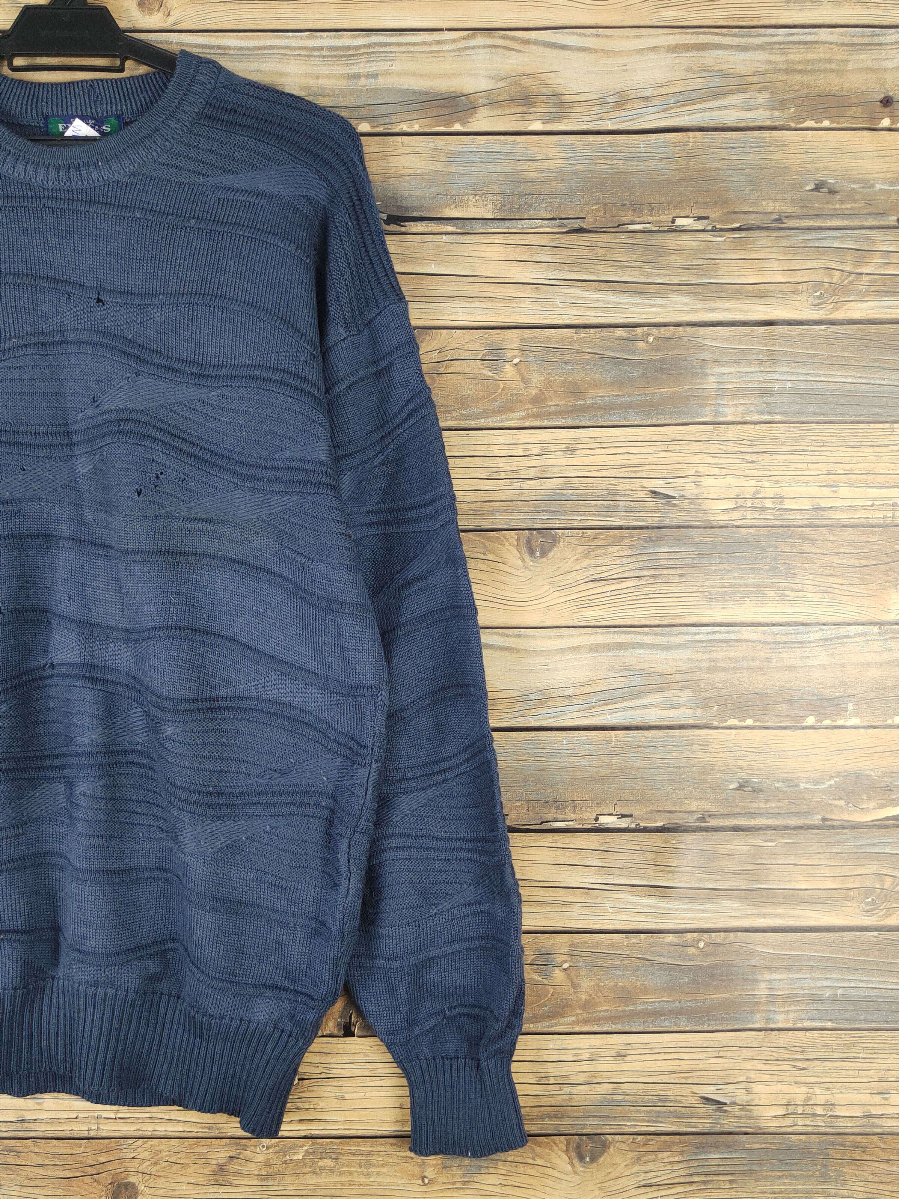 Vintage Exvess ripped distressed Blue Knitwear Sweatshirts #W1523 Size US M / EU 48-50 / 2 - 8 Thumbnail