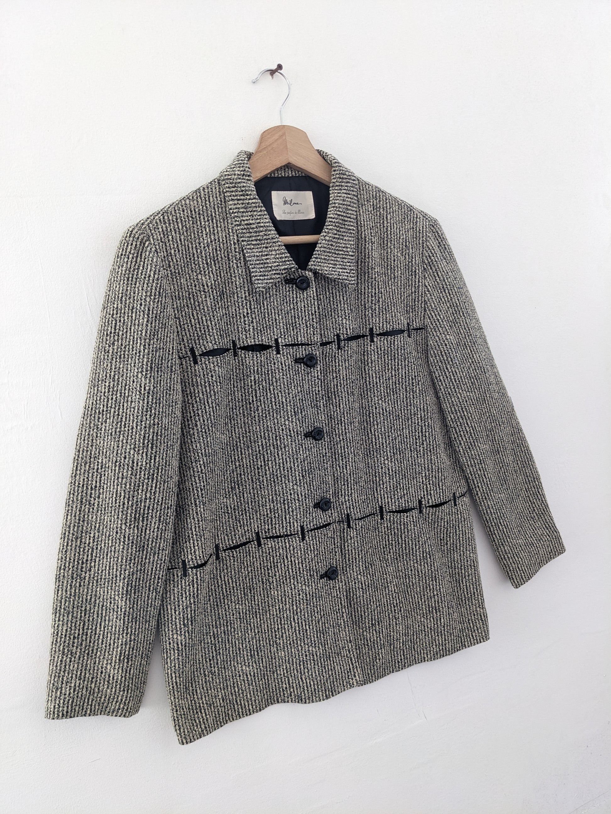 Japanese Brand × Vintage Vintage Striped Jacket Pattern Style by Milone Japan Size M / US 6-8 / IT 42-44 - 3 Thumbnail