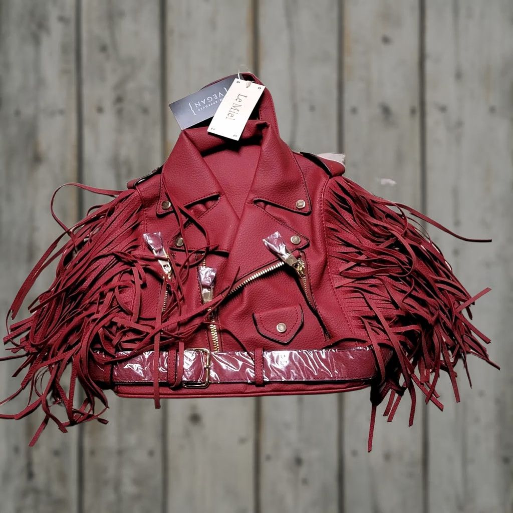 Vintage VINTAGE Le Miel Red Motorcycle Fringed Backpack Brand New Size ONE SIZE - 1 Thumbnail