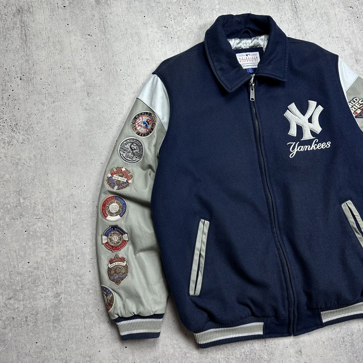 New York Yankees × Vintage New York Yankees Bomber World Series Vintage Patch Jacket Size US L / EU 52-54 / 3 - 4 Thumbnail