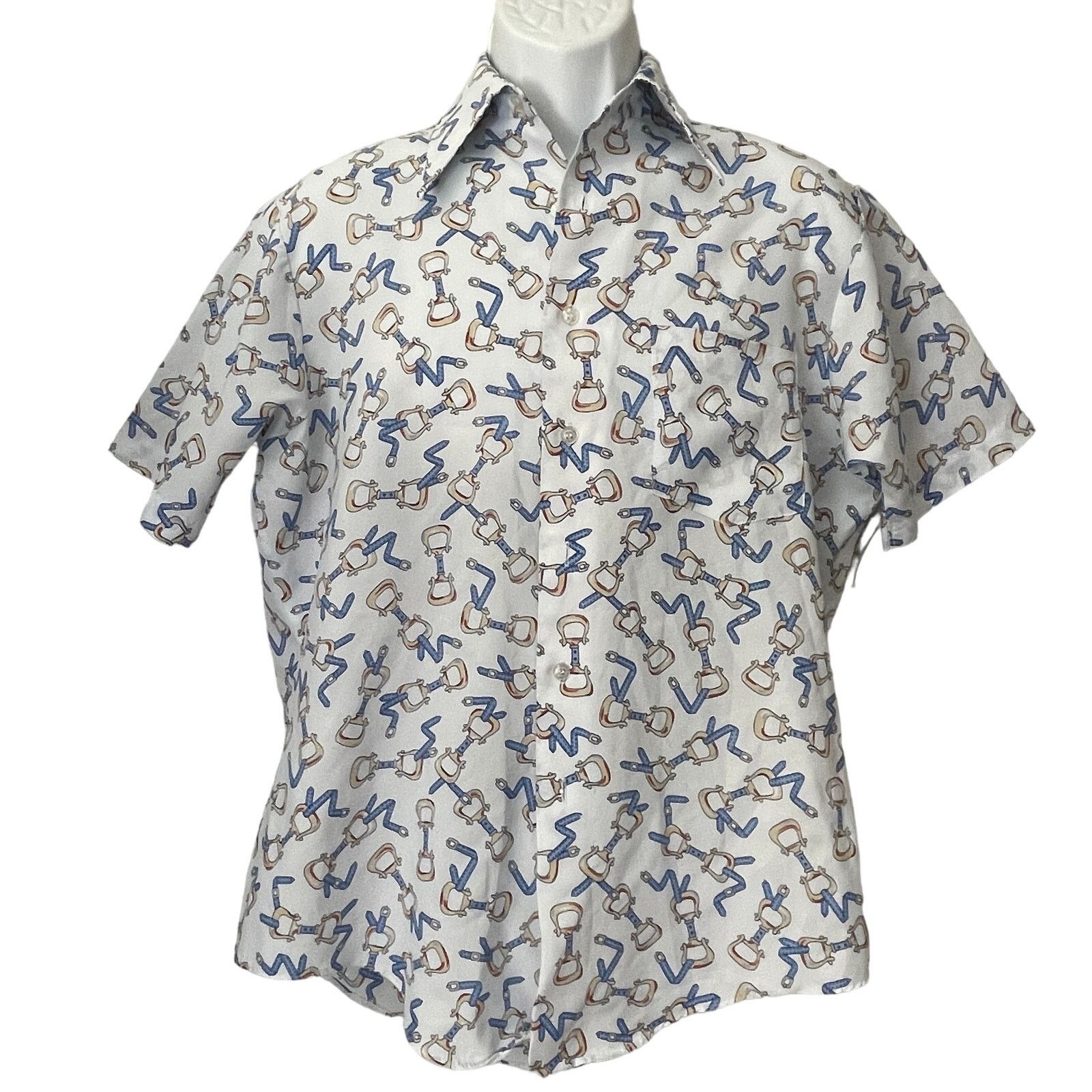 Vintage VINTAGE 70s Kmart Bit and Bridle Shirt Size Med 15.5 Size US M / EU 48-50 / 2 - 1 Thumbnail