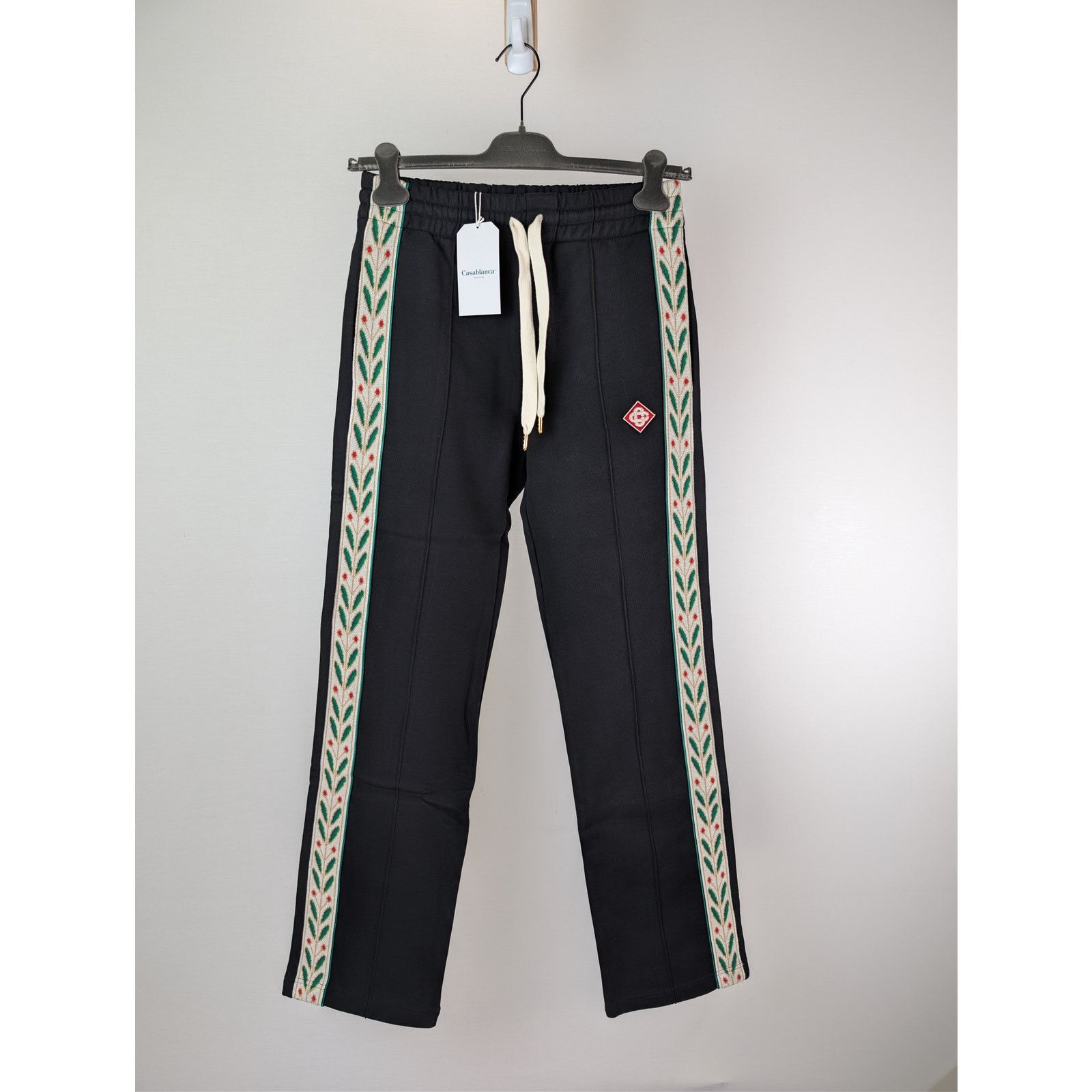 Casablanca o1rshd1 Black Loopback Laurel Tape Panelled Sweatpants Size US 30 / EU 46 - 1 Thumbnail