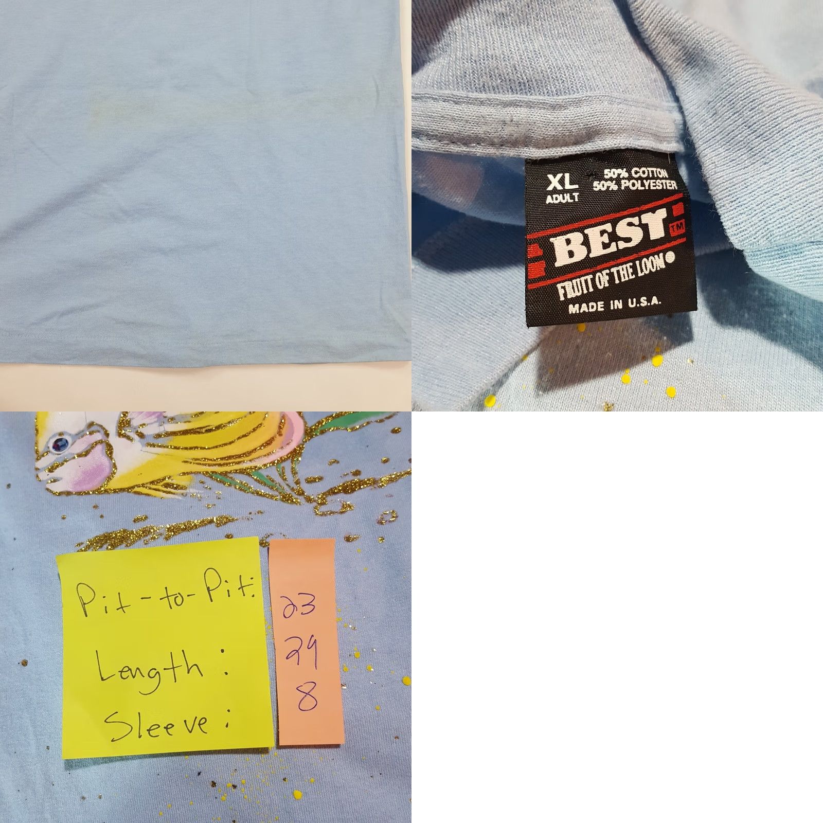 Fruit Of The Loom VINTAGE Nike Shirt Mens XL Blue Ocean Animals Beach Tropical Surf Retro T Shirt Size US XL / EU 56 / 4 - 8 Thumbnail