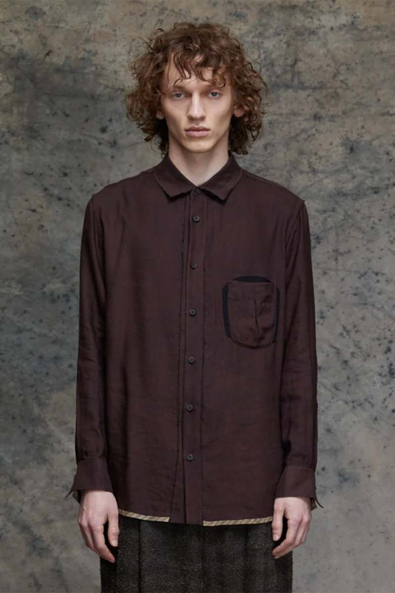 Ziggy Chen FW23 Burgundy Pocket Shirt Size US S / EU 44-46 / 1 - 6 Thumbnail