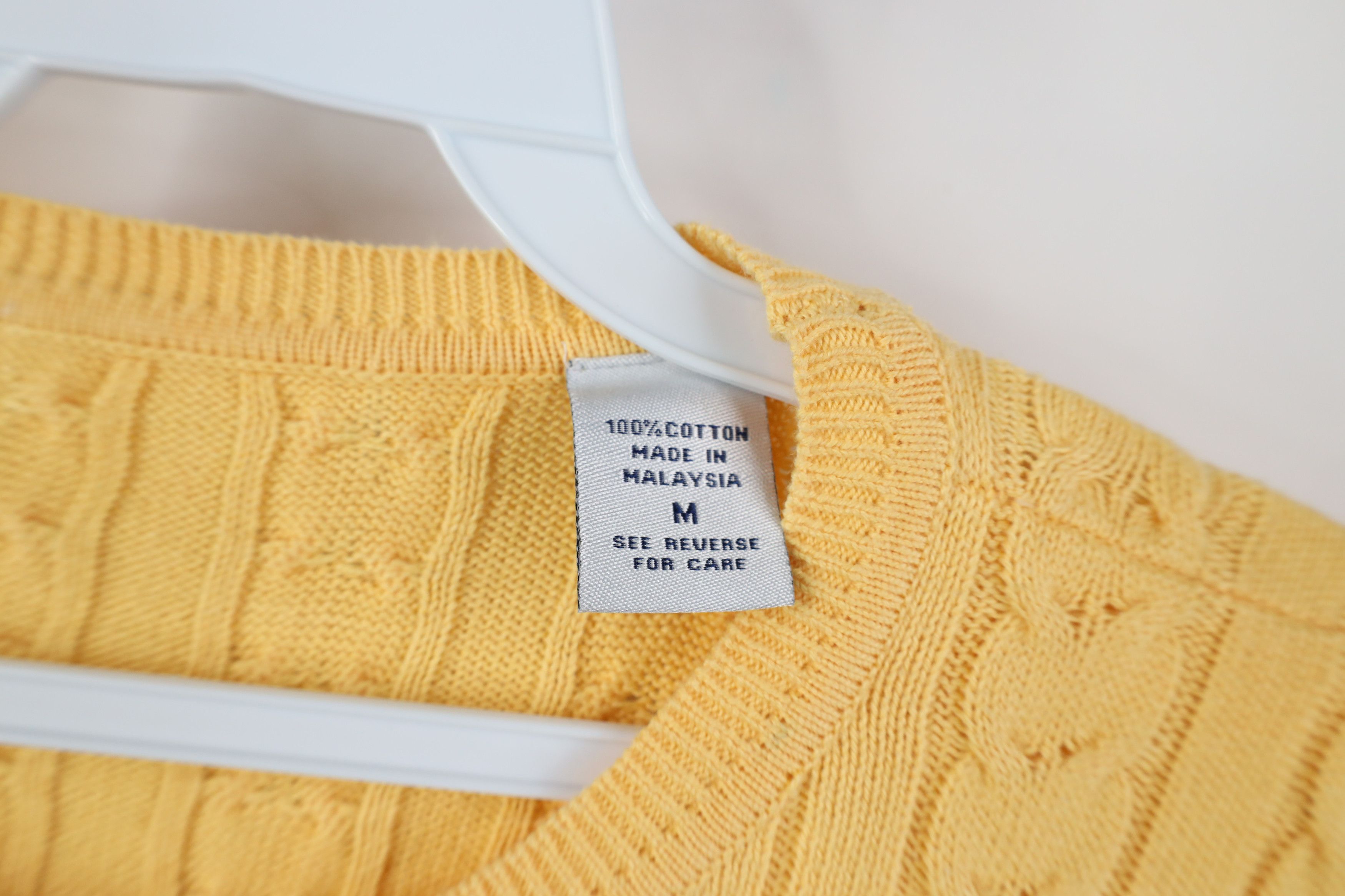 Vintage Vintage 90s Streetwear Chunky Cable Knit Sweater Yellow Size US M / EU 48-50 / 2 - 4 Thumbnail
