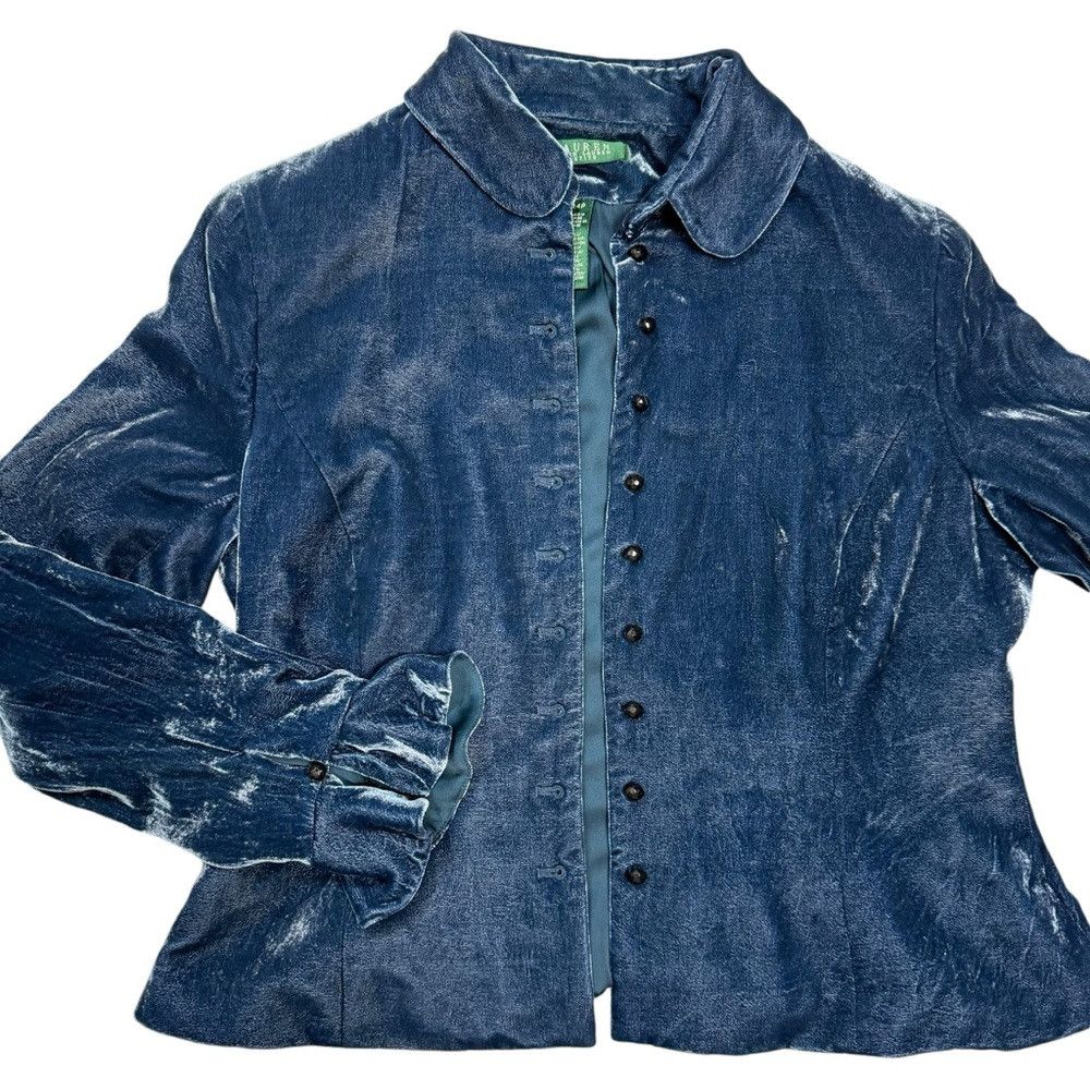 Ralph Lauren Ralph Lauren Silk Blend Velvet Teal Jacket Size 14 Petite Size XL / US 12-14 / IT 48-50 - 7 Thumbnail