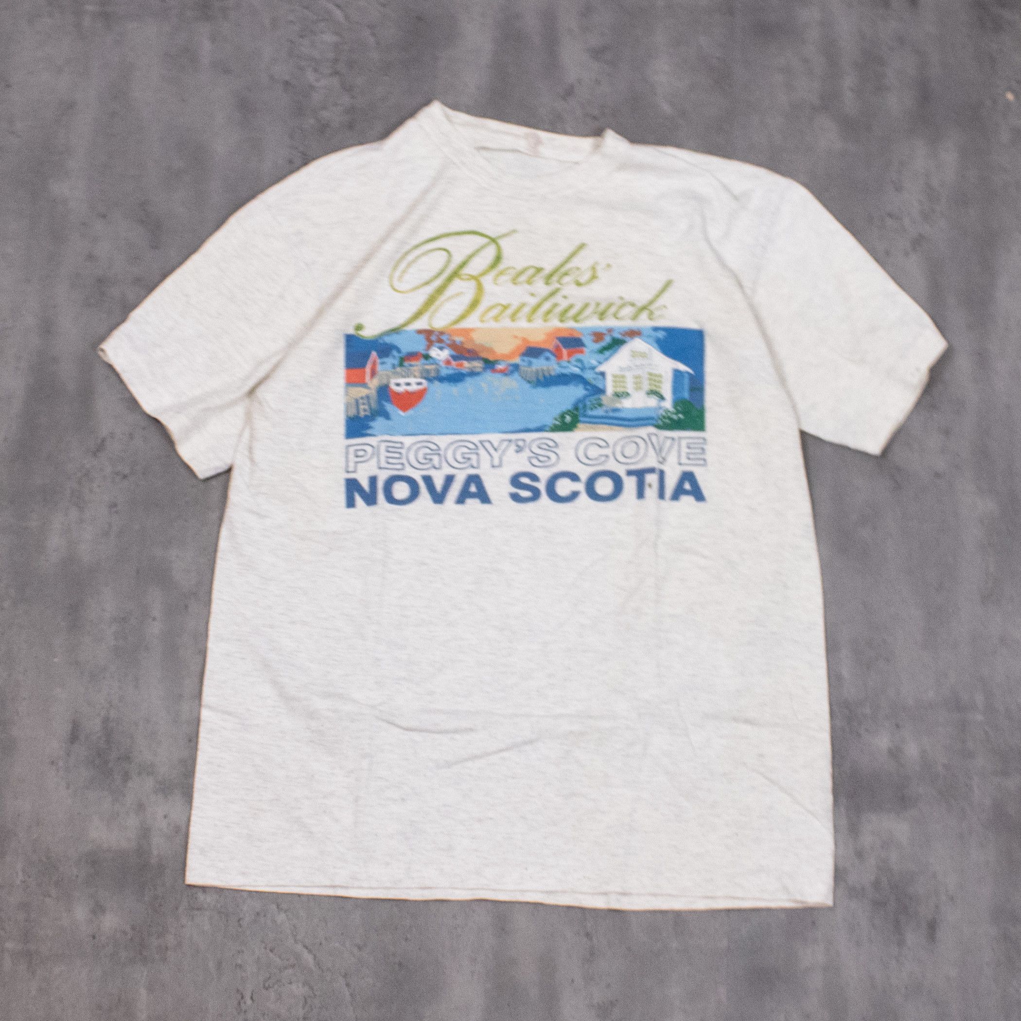 Vintage Vintgae 1980s Reales Bailiwick Nova Scotia Heahter Grey Tee Size US M / EU 48-50 / 2 - 3 Thumbnail
