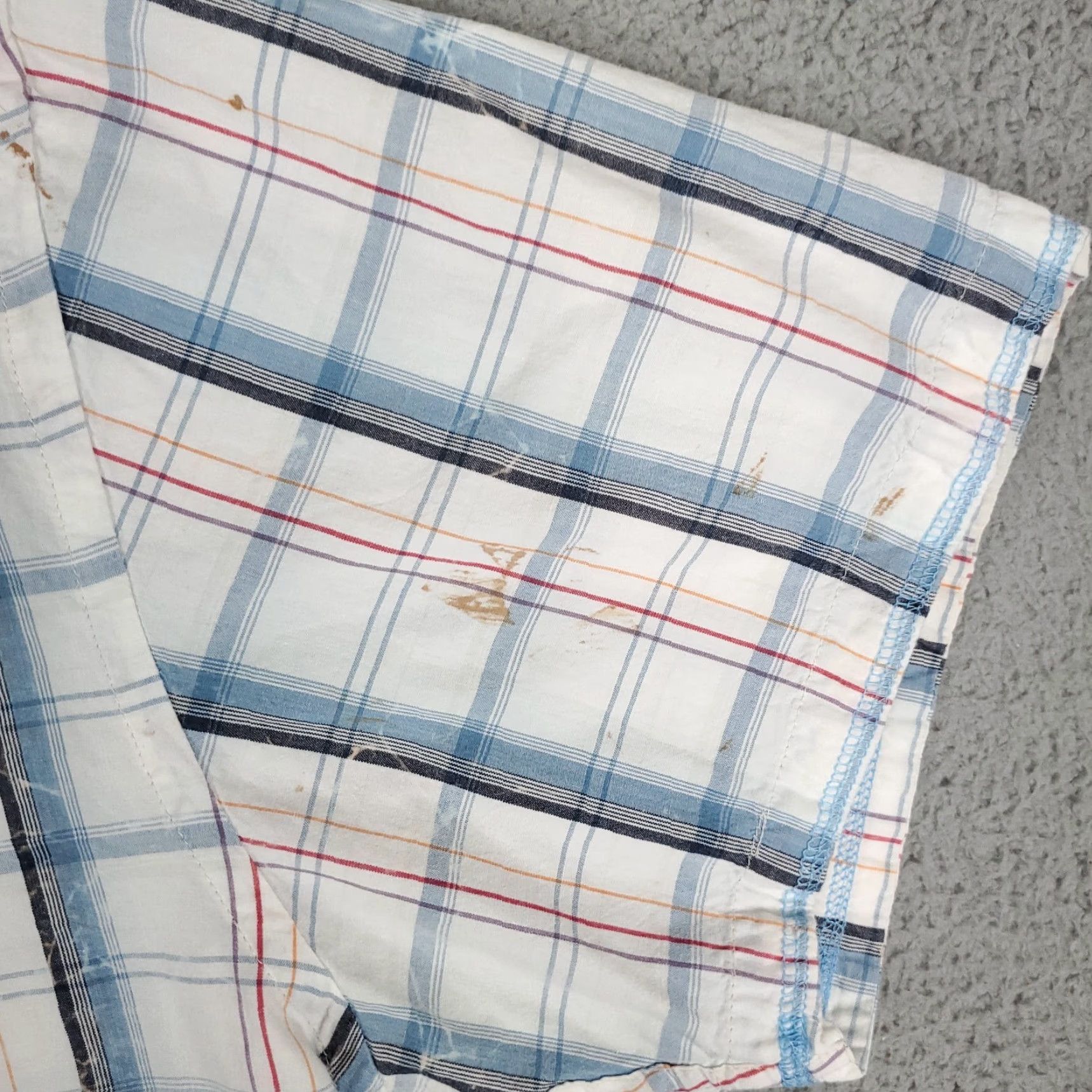 Vintage 7 Diamonds Button-Up Shirt Snap Plaid Blue 2XL Mens Regular Short Sleeve Vintage-Style? Note: Ensure clarity. Size US XXL / EU 58 / 5 - 6 Thumbnail