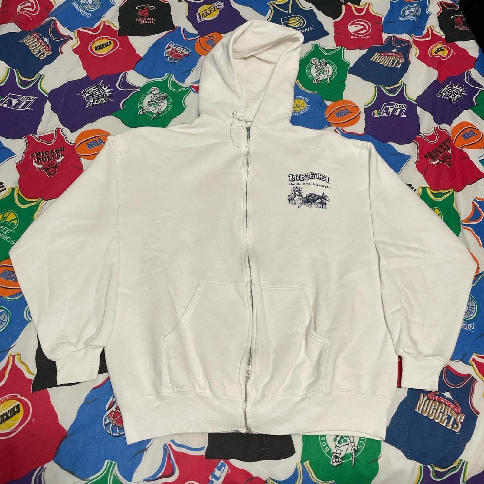 Ocean Pacific × Vintage Vintage Florida Key West Restaurant Food Hooded Jacket Size US XL / EU 56 / 4 - 2 Thumbnail