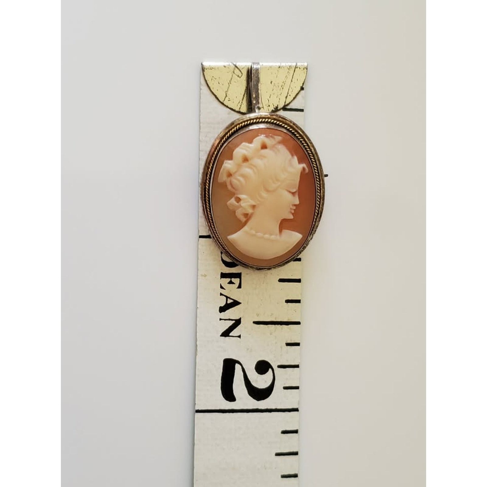 Other Vintage 800 Silver Shell Cameo Victorian Lady Brooch Pendant Size ONE SIZE - 6 Thumbnail