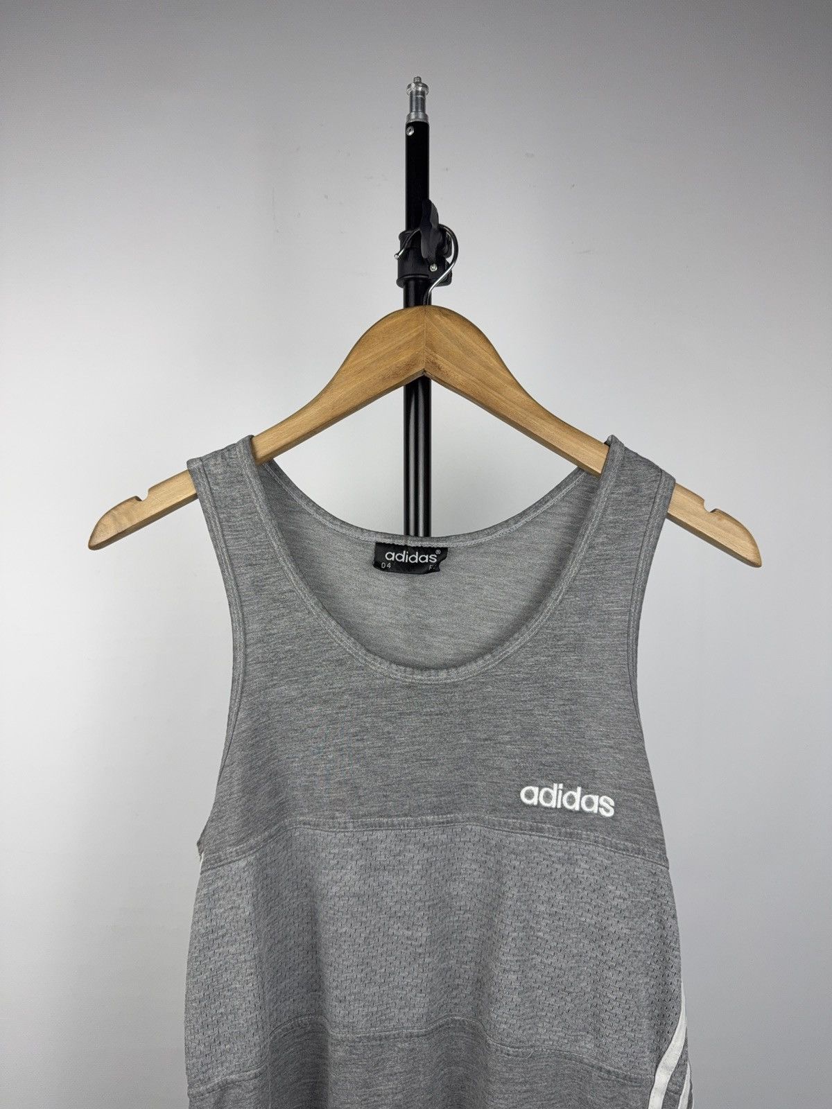 Adidas Vintage 90s Adidas Grey Tank Top 3-Stripes Athletic Singlet Size US S / EU 44-46 / 1 - 2 Thumbnail