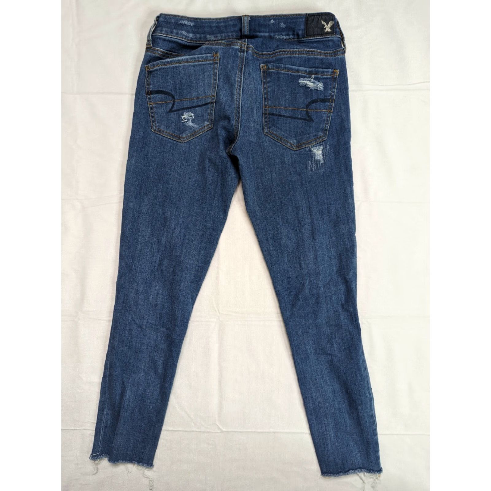 American Eagle Outfitters VINTAGE American Eagle Outfitters Jegging Jeans Distressed Crop Slim Skinny Stretch Low Rise 23in 26in Waist Size 2 4 Women Size 26" / US 2 / IT 38 - 2 Thumbnail