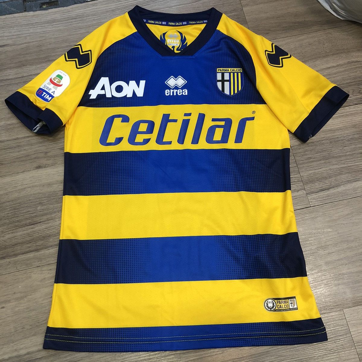 image of Soccer Jersey Parma 18/19 Home Shirt 45 Inglese in Blue/Yellow, Men's (Size Small)