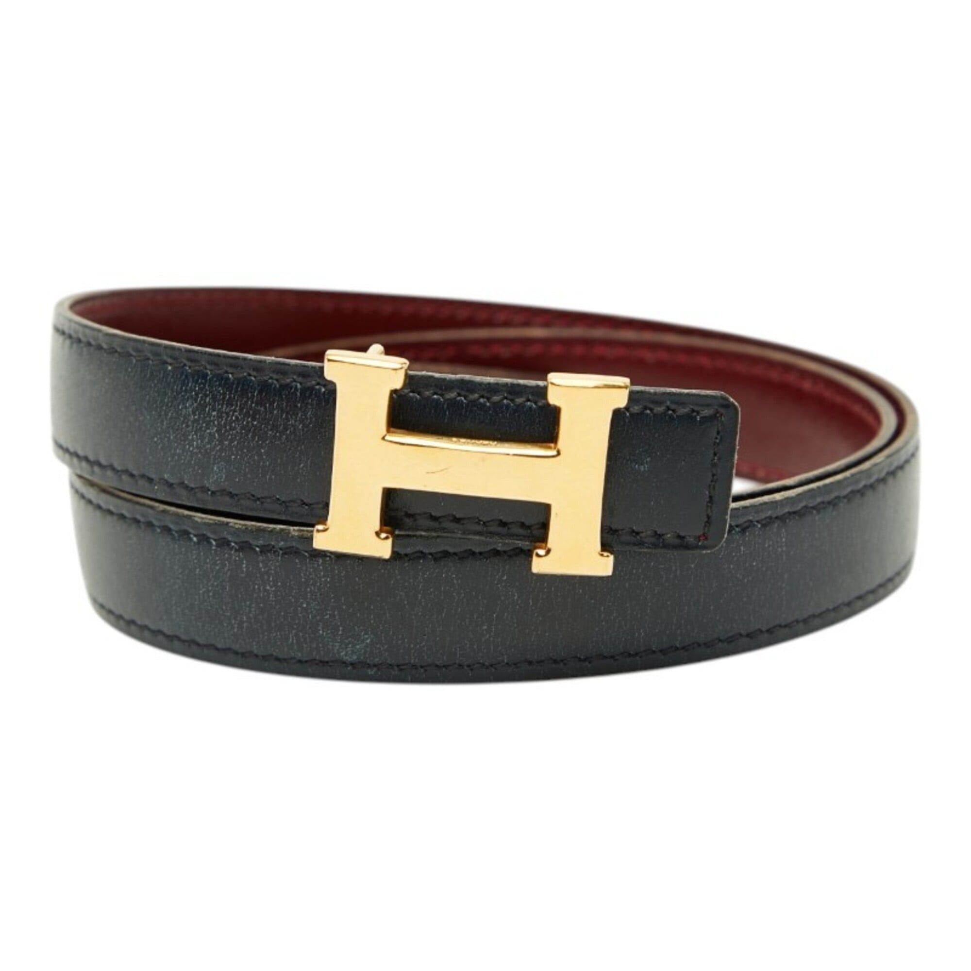 Hermes Hermes Reversible Belt, Size: 70, Navy/Red Leather, Women's Size ONE SIZE - 1 Thumbnail