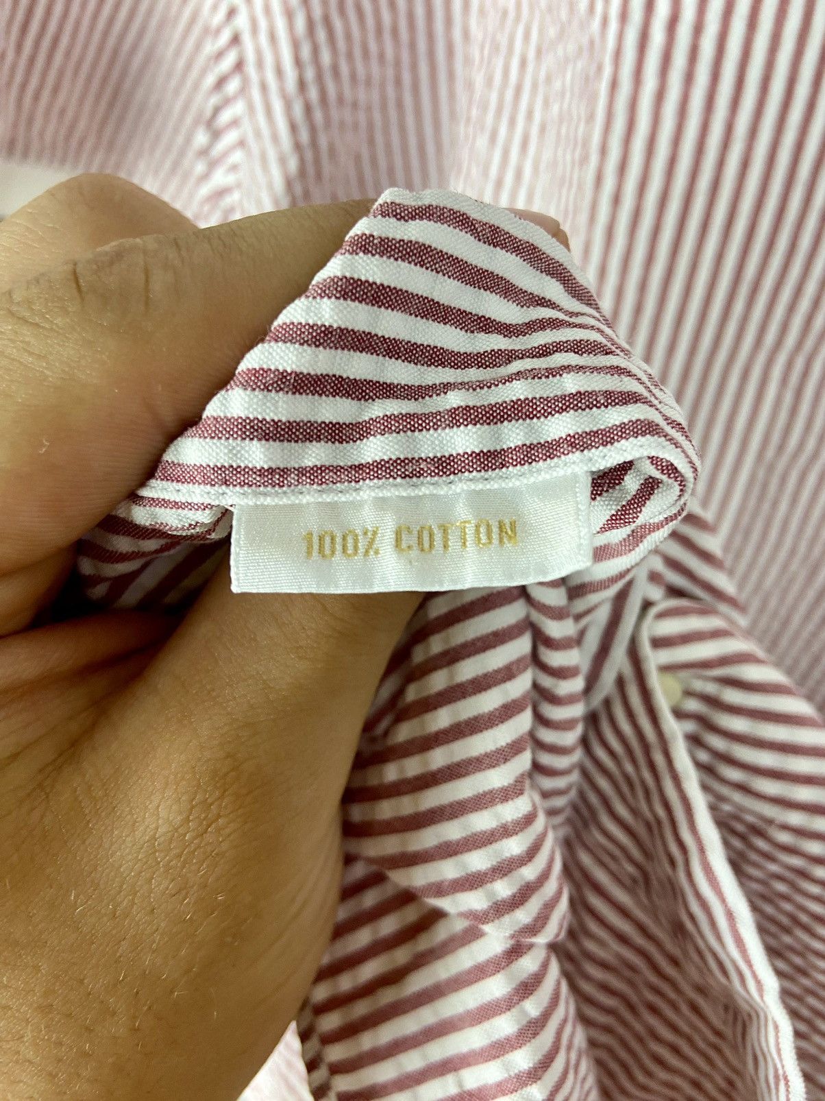 Brioni × Designer Brioni Striped Mens Shirt White Pink Short Sleeve Luxury Size US XL / EU 56 / 4 - 12 Thumbnail
