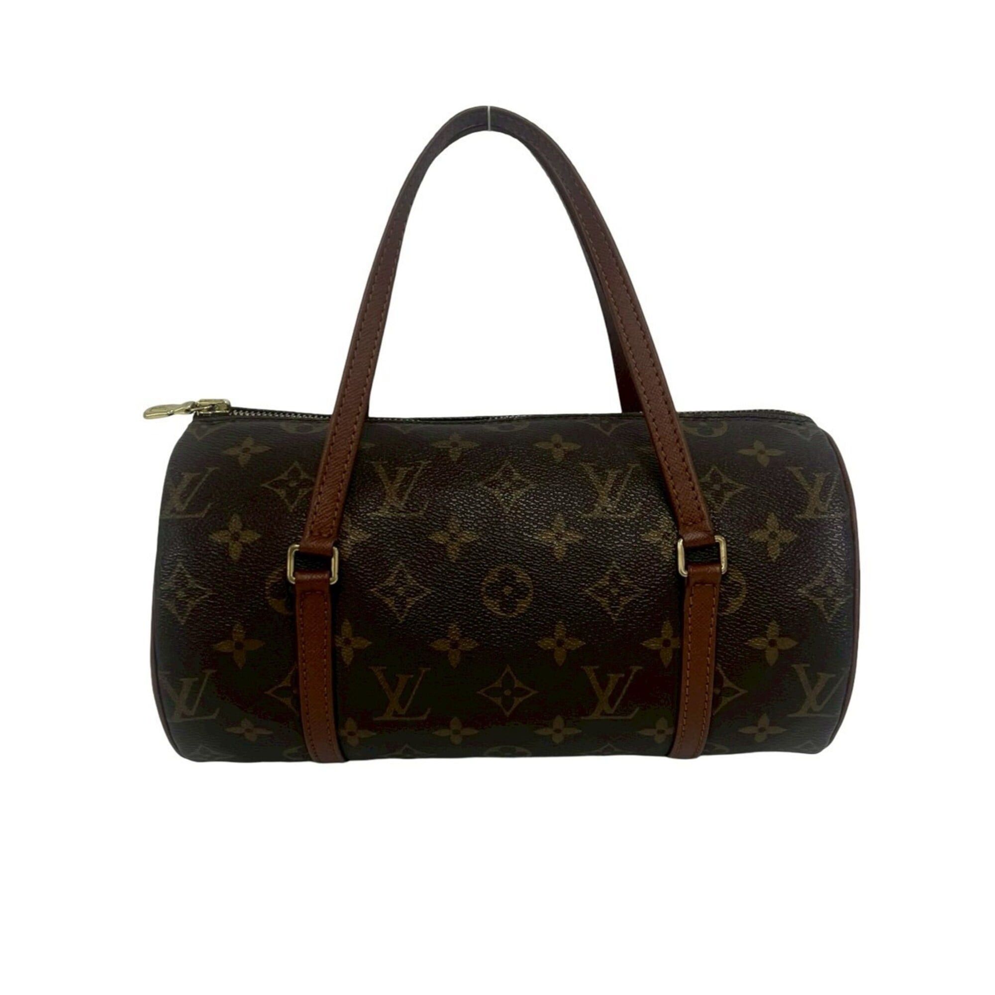Louis Vuitton LOUIS VUITTON Papillon Leather Mini Boston Bag with Monogram Hardware, Brown, 37145 Size ONE SIZE - 1 Thumbnail