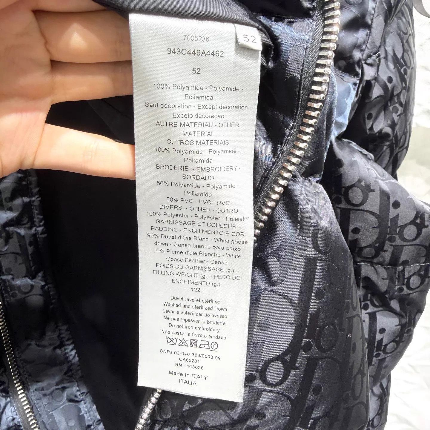 Dior DIOR Oblique Puffer Jacket Sleeve Logo Black 52 Size US L / EU 52-54 / 3 - 5 Thumbnail
