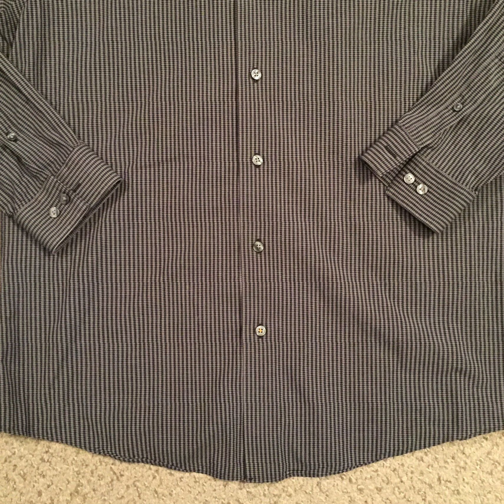 Apt. 9 Apt 9 Shirt Mens 16.5 Slim Fit Gray Plaid Button-Up Long Sleeve Size US XL / EU 56 / 4 - 4 Thumbnail
