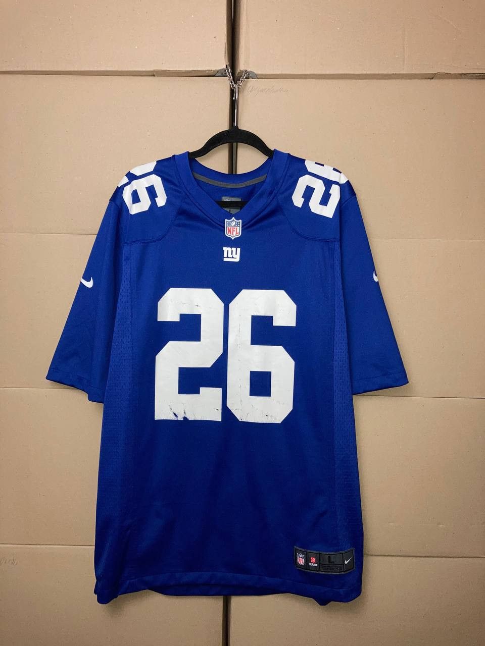 Nike VINTAGE NEW YORK GIANTS BARKLEY #26 NFL FOOTBALL NIKE JERSEY Size US L / EU 52-54 / 3 - 1 Thumbnail
