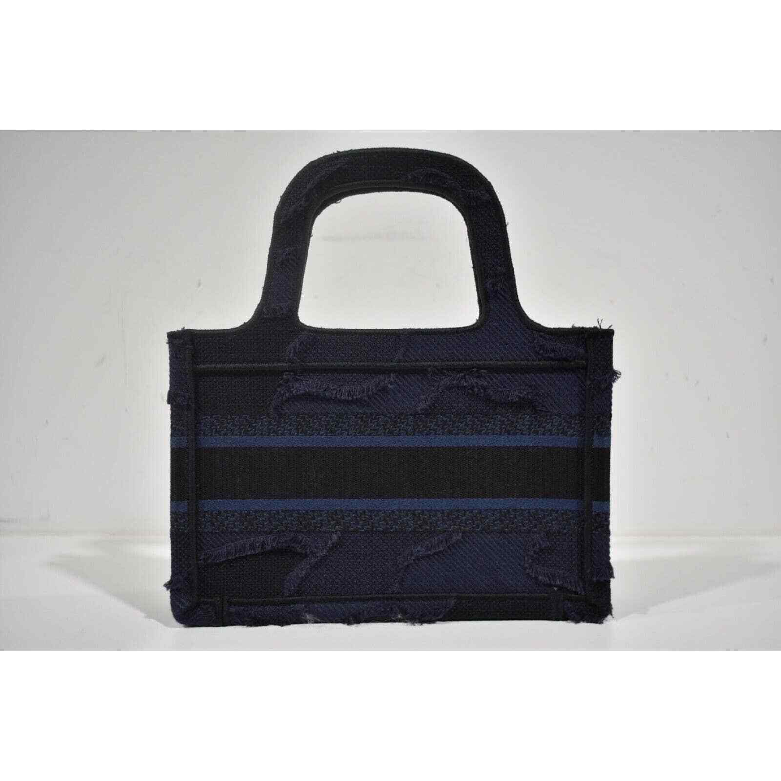 Dior Christian Dior Blue Frayed Mini Book Tote Top Handle Bag Size ONE SIZE - 5 Thumbnail