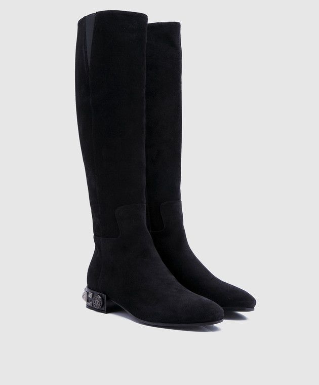 Dolce & Gabbana o1y0925 Suede Boots in Black Size US 4 / IT 34 - 2 Thumbnail