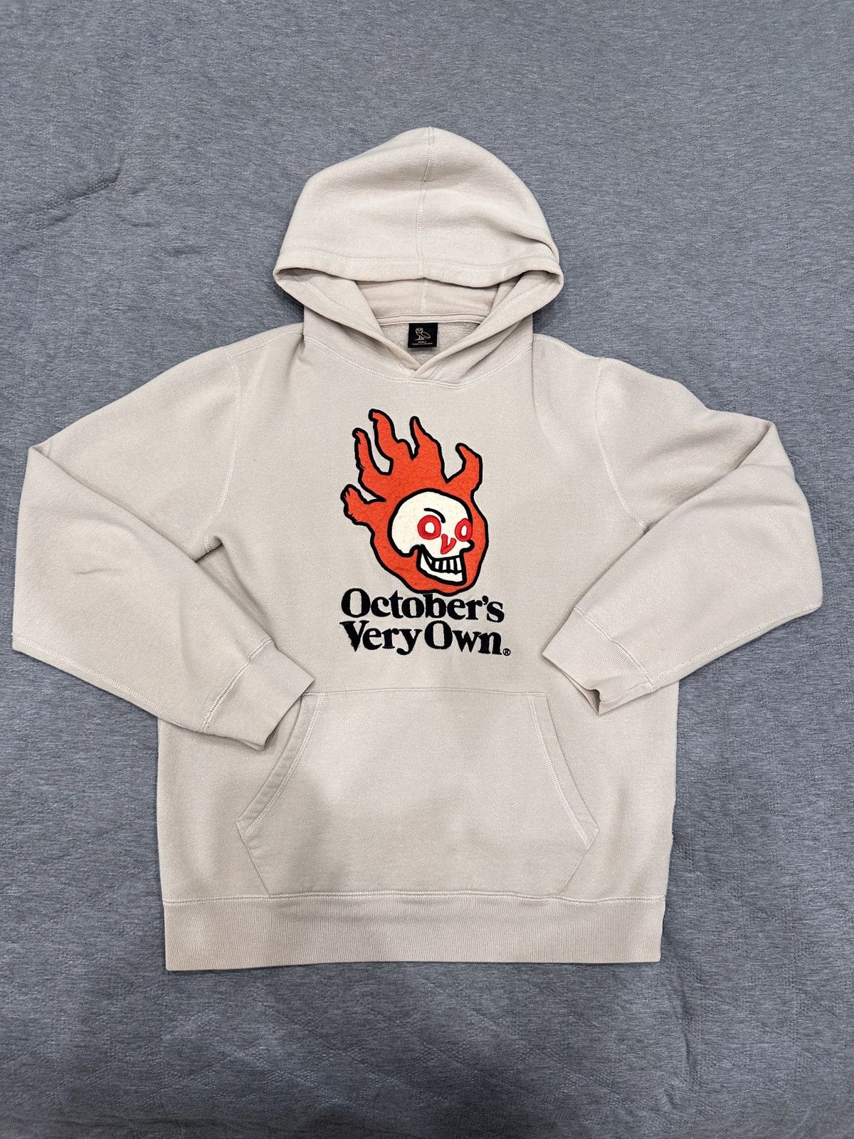 image of Octobers Very Own October's Very Own Ovo Skull Hoodie in Cream, Men's (Size Small)