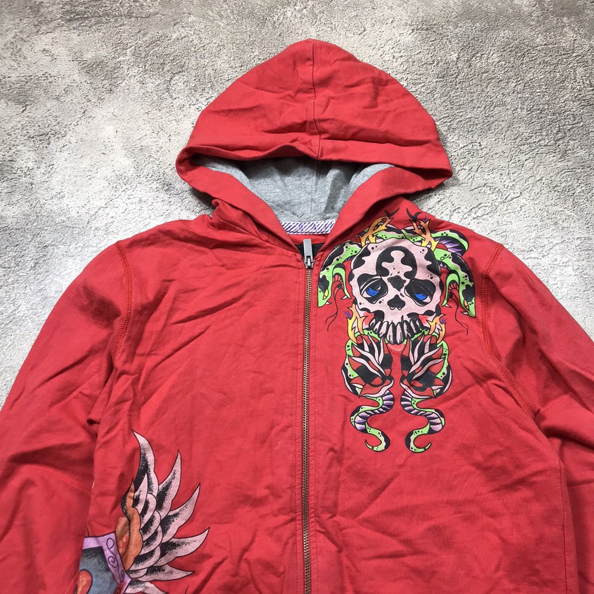 Vintage Vintage Y2K Ed Hardy Style Graphic Hoodie Streetwear Red L Size US L / EU 52-54 / 3 - 3 Thumbnail