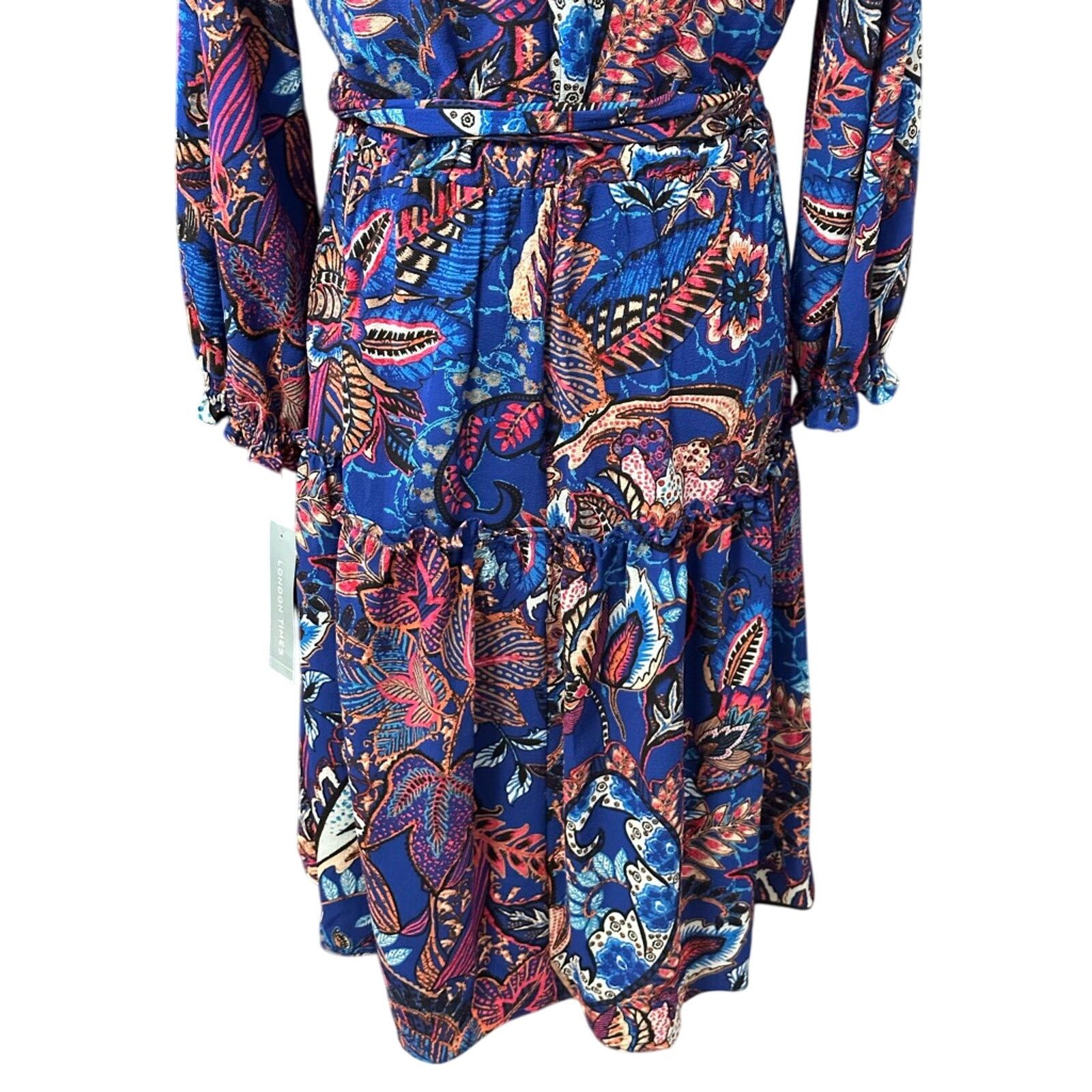 Other London Times ALine Dress Boho Belted Waist Multicolor 6 NWOT Size M / US 6-8 / IT 42-44 - 8 Thumbnail