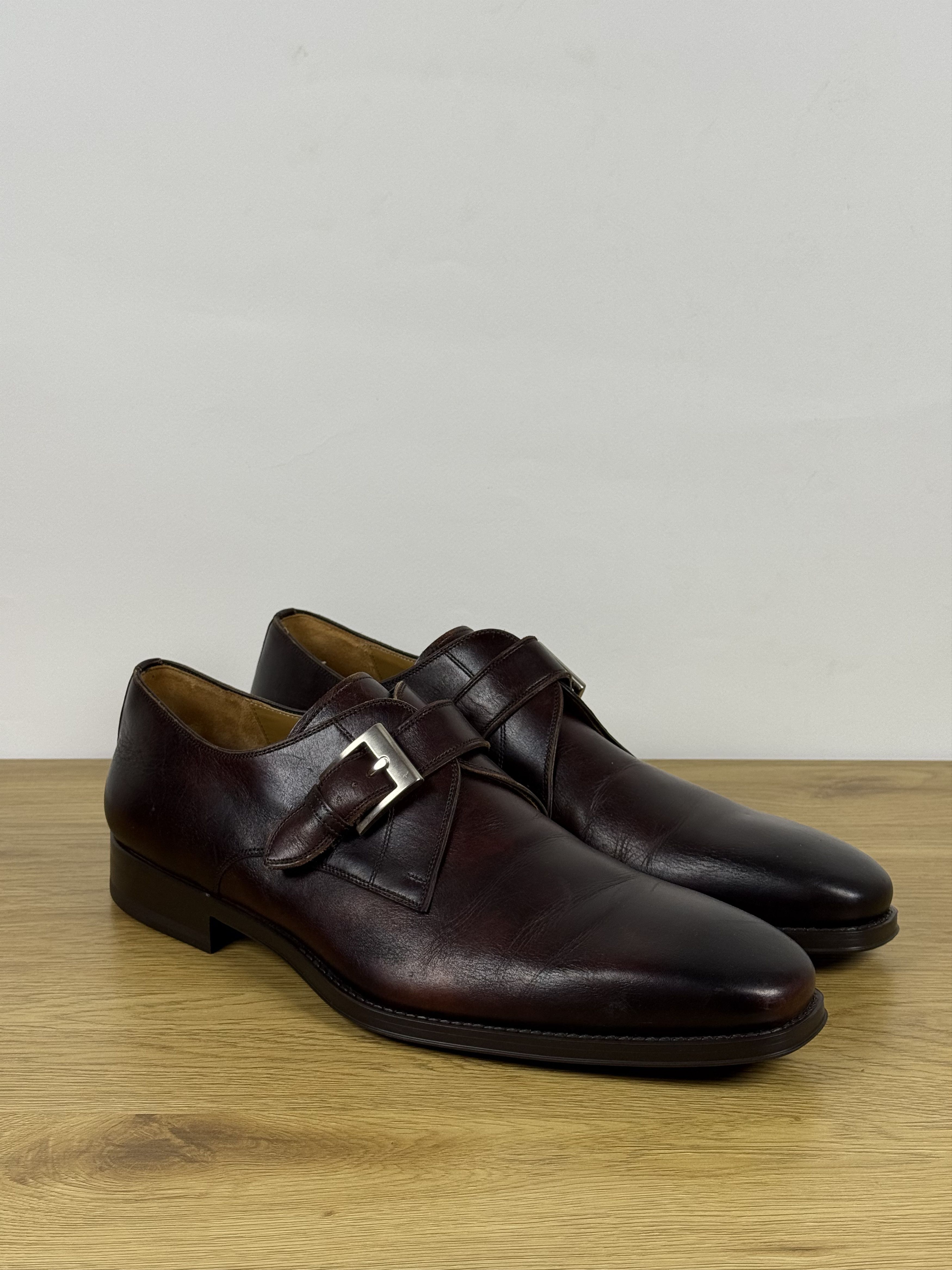 Magnanni Men's Magnanni Leather Single Buckle Monk Straps Shoes US 14 Size US 14 / EU 47 - 1 Thumbnail