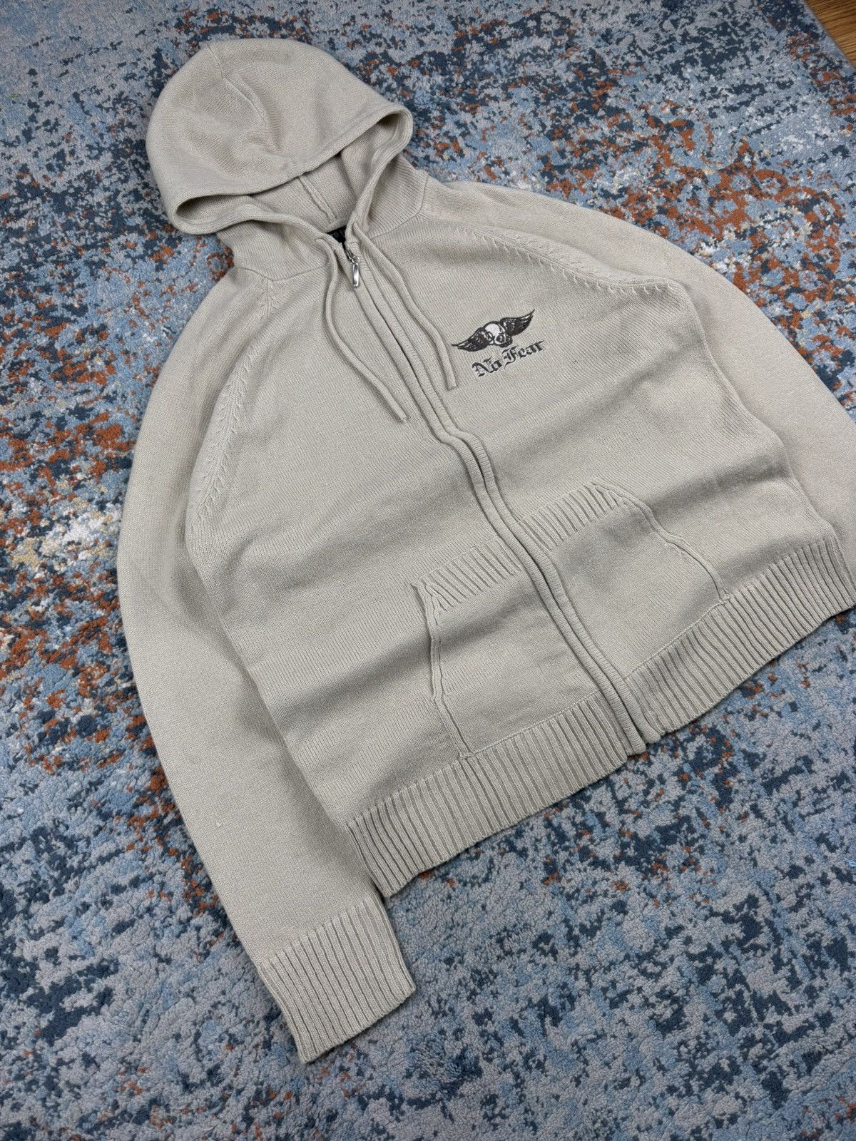 No Fear × Vintage Vintage 00s No Fear spellout sweater knit zip hoodie skate Size US M / EU 48-50 / 2 - 3 Thumbnail
