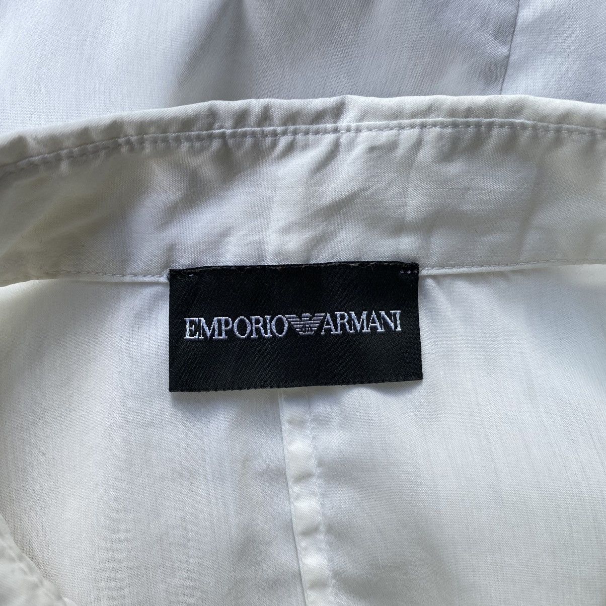 Emporio Armani EMPORIO ARMANI White Ruffle Cuff Fitted Shirt Size M / US 6-8 / IT 42-44 - 18 Thumbnail
