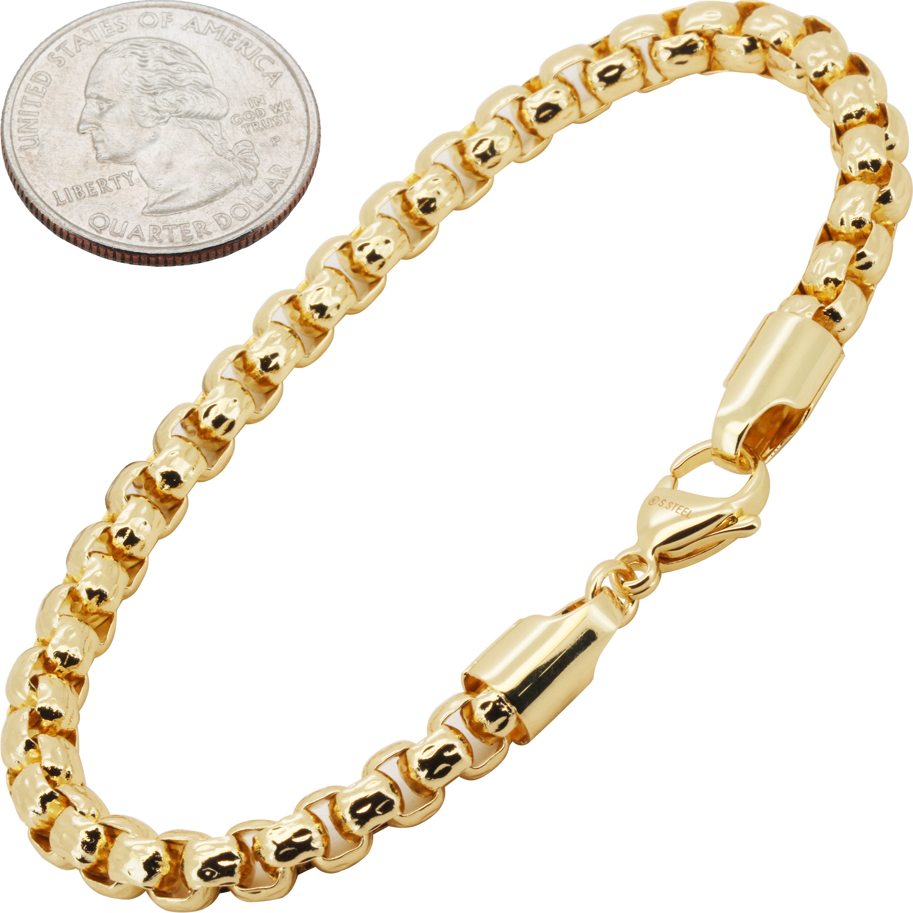 Other 316L SS 14k GP 6mm Box Bracelet 8.5” Size ONE SIZE - 1 Thumbnail