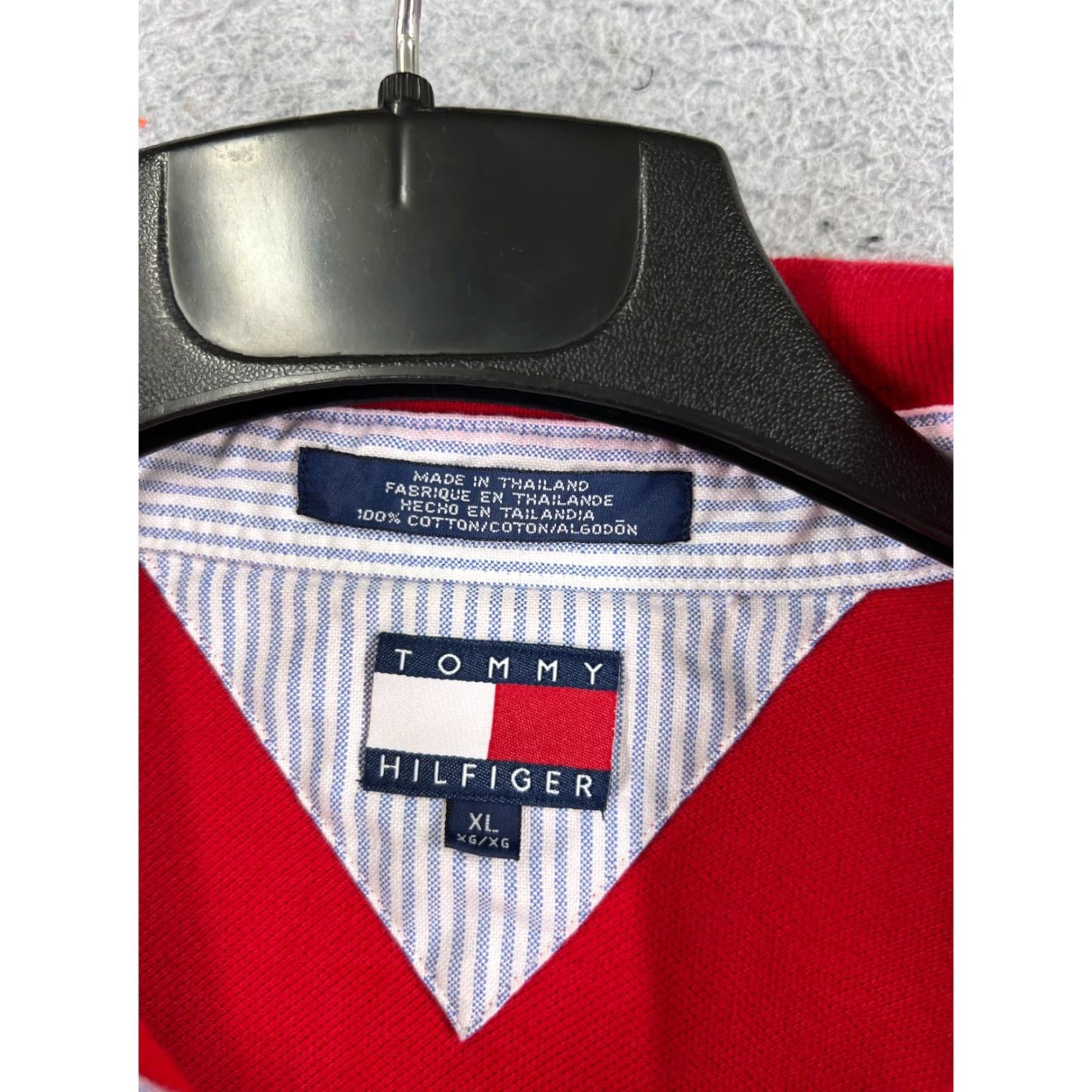 Tommy Hilfiger VINTAGE Tommy Hilfiger Polo Shirt Men XL Red 100% Cotton Knit Short Sleeve Solid Embroidered Logo Golf/Activewear Modern American Sports Mens Size US XL / EU 56 / 4 - 6 Thumbnail