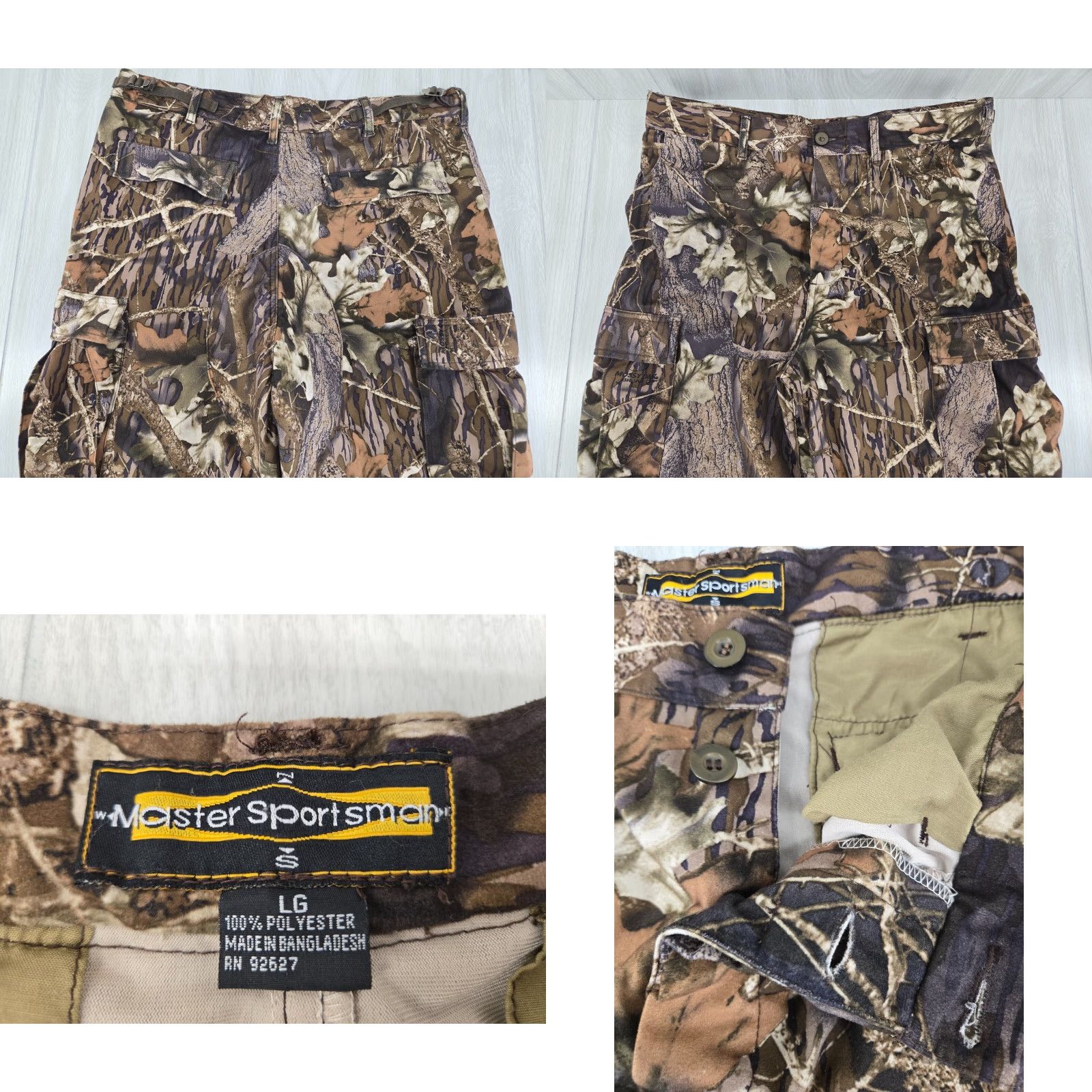 Vintage VINTAGE Master Sportsman Cargo Pants Mens L Mossy Oak Camouflage Polyester Size US 33 - 8 Thumbnail