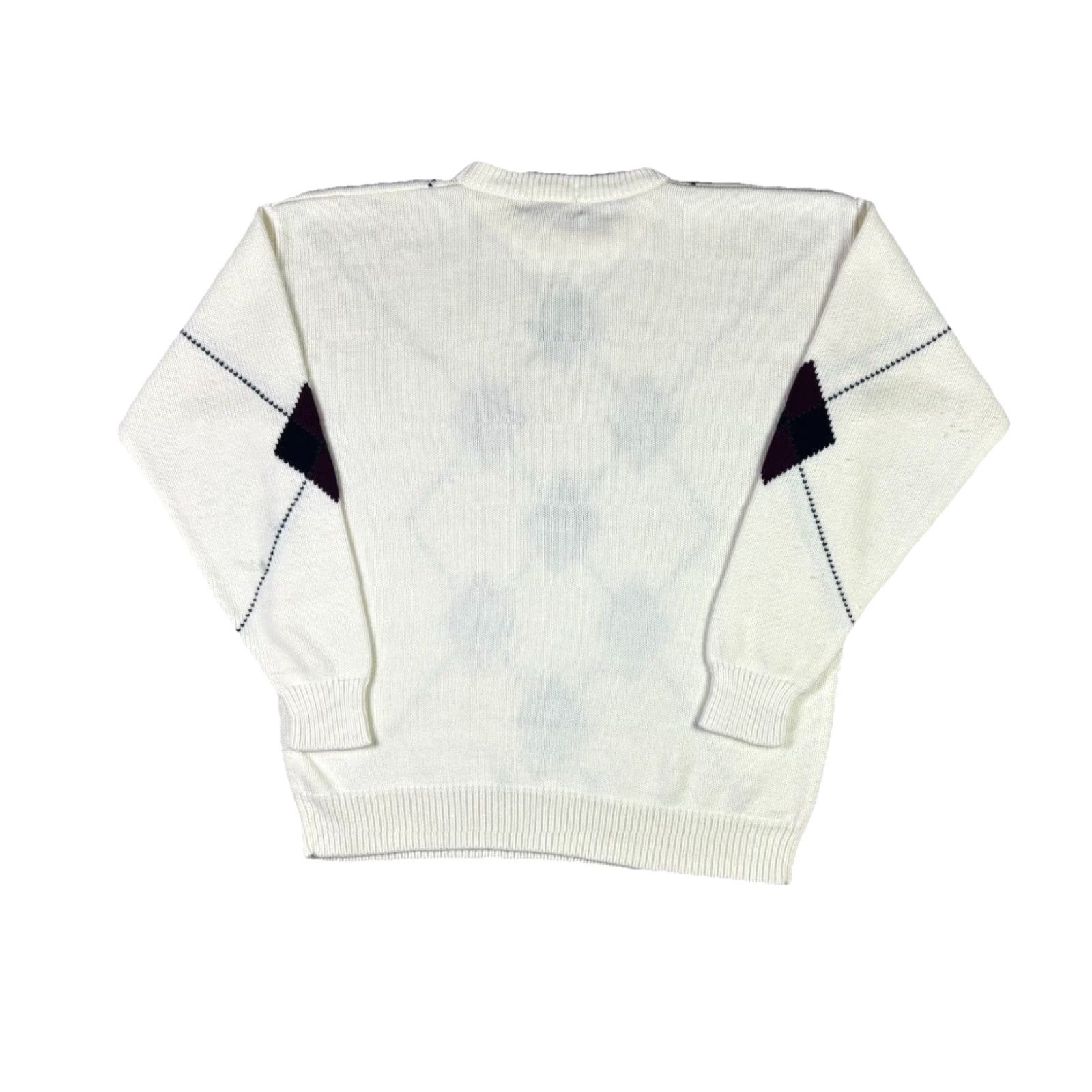 Izod VINTAGE Izod Club Knit Sweater Diamond Pattern Pullover Adult Medium 90s Mens Navy White Cotton Knit Crew Neck Long Sleeve Size US M / EU 48-50 / 2 - 2 Thumbnail
