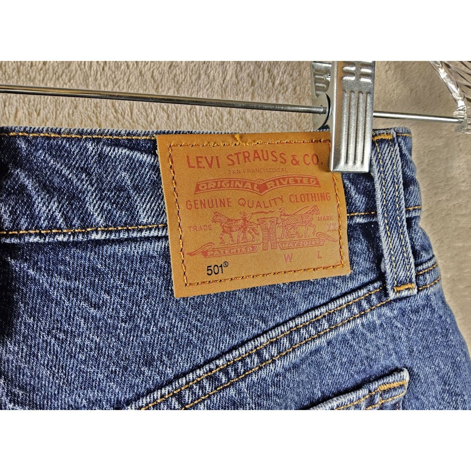 Levi's Levi's 501 Denim Cut Off Button Fly Jean Shorts Shorts Size 23 Womens Blue Cut-Off Denim 23 Womens Size 40" / US 18 - 3 Thumbnail