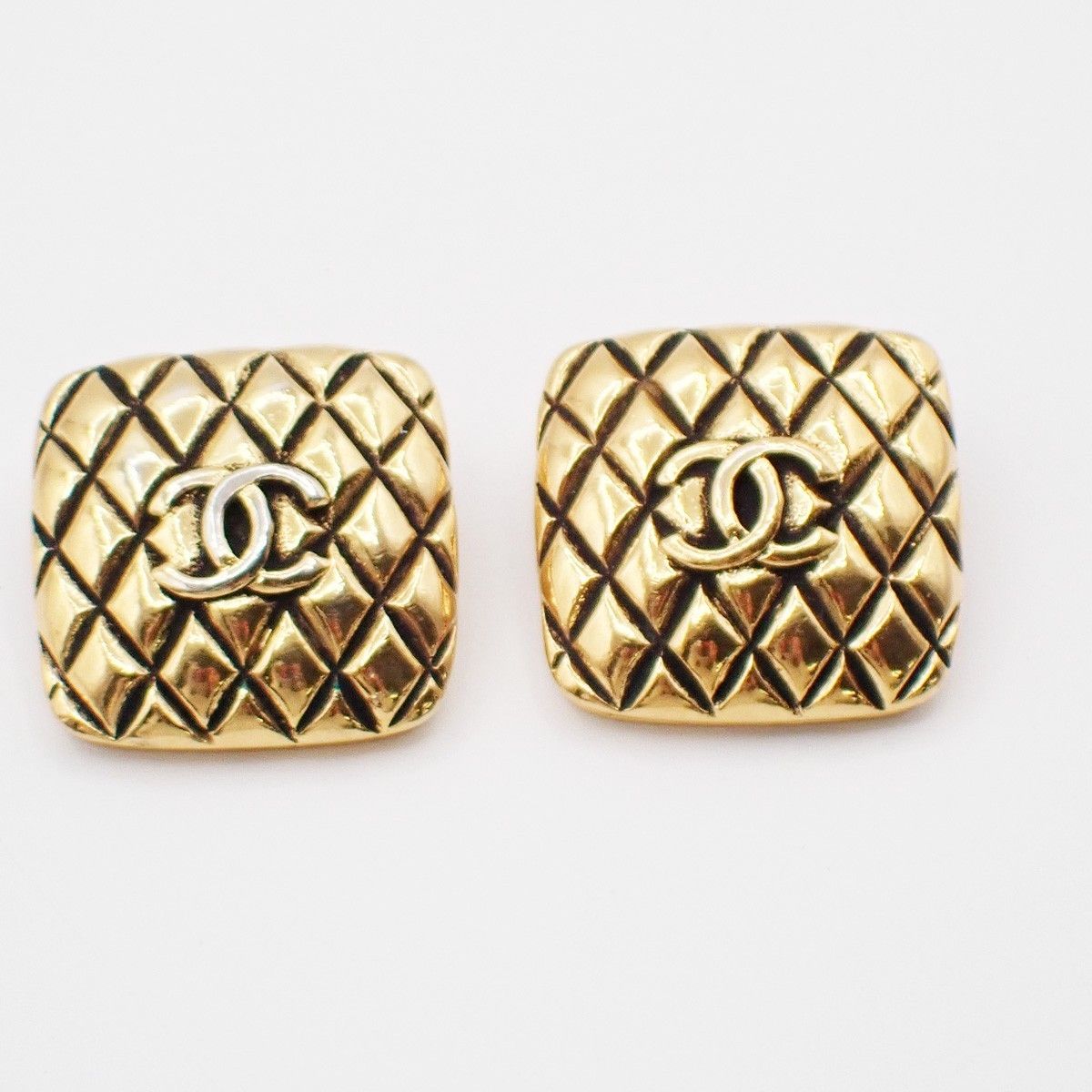 Chanel Chanel Vintage CC Square Clip-On Earrings Metal Size ONE SIZE - 1 Thumbnail