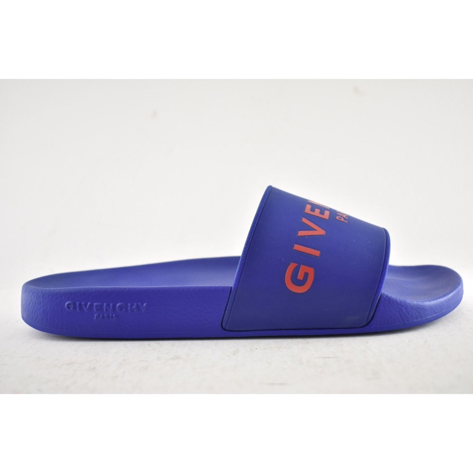 Givenchy Givenchy Paris Blue Red Logo Rubber Pool Slide Sandal 44 11 Size US 11 / EU 44 - 2 Thumbnail