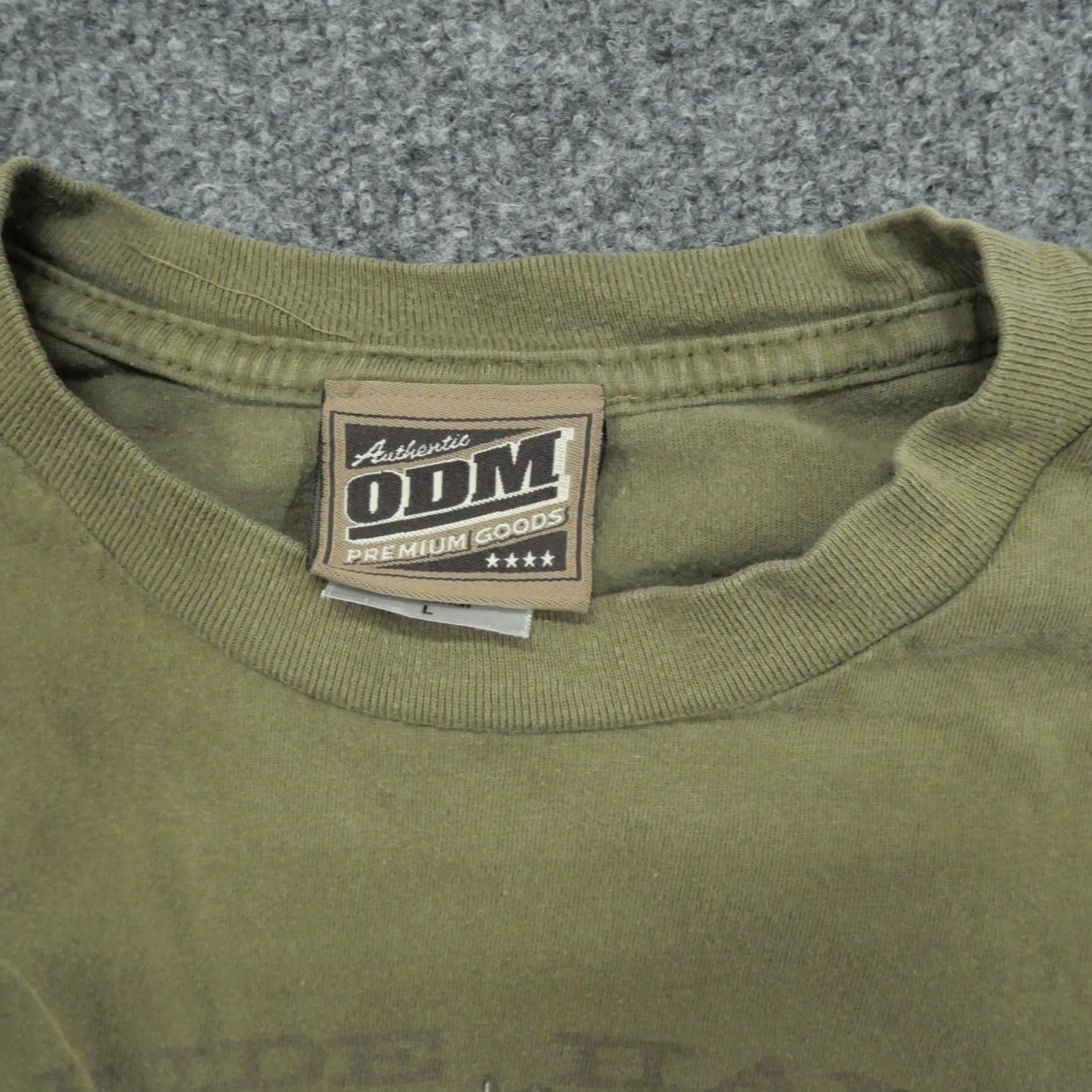 Vintage VINTAGE ODM T Shirt Adult Large Green Motorcycle Distressed Y2K Mens Shirts Crew Neck Short Sleeve Cotton Vintage Size US L / EU 52-54 / 3 - 5 Thumbnail